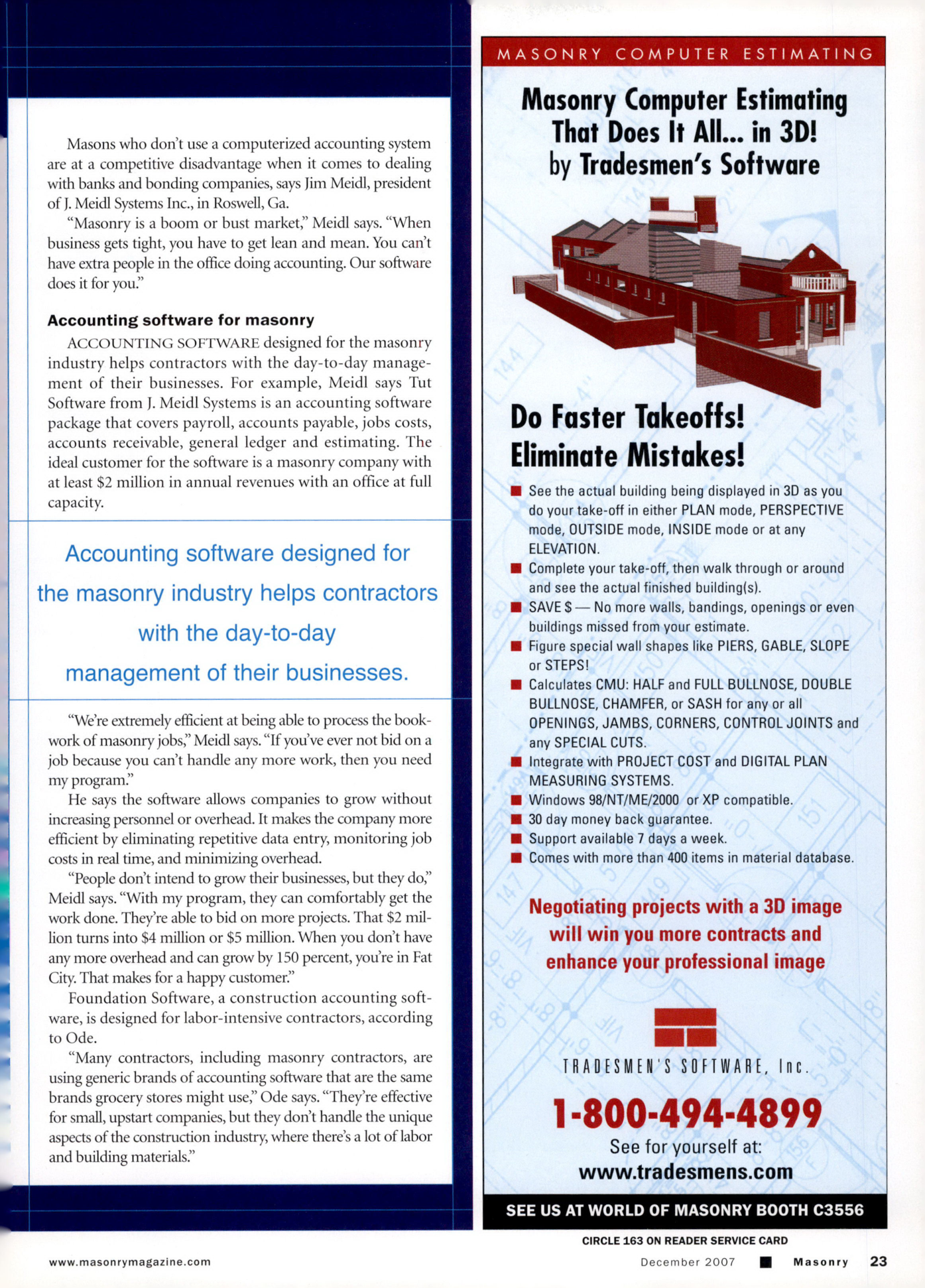 Masonry Magazine December 2007 Page. 25