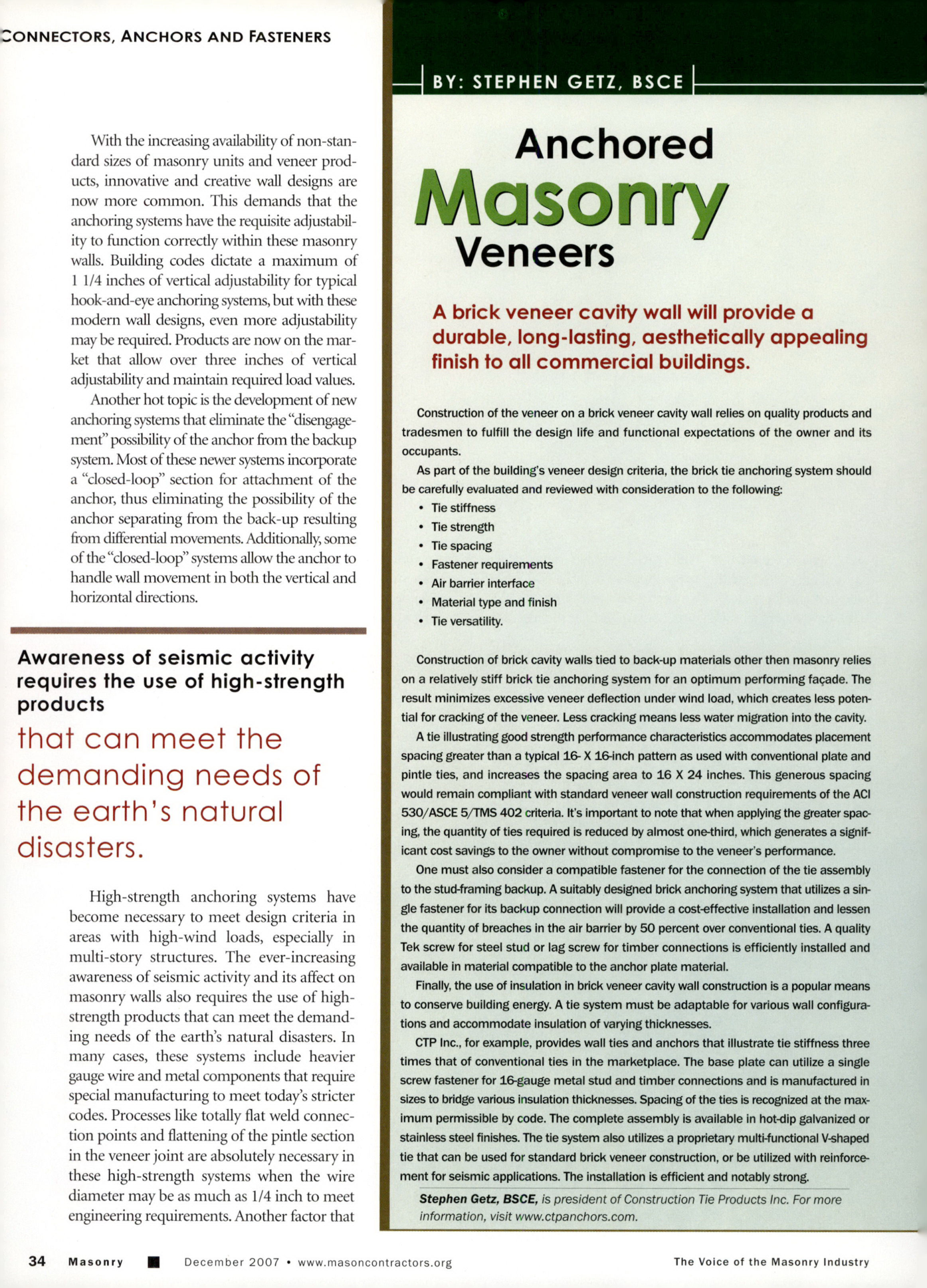 Masonry Magazine December 2007 Page. 36