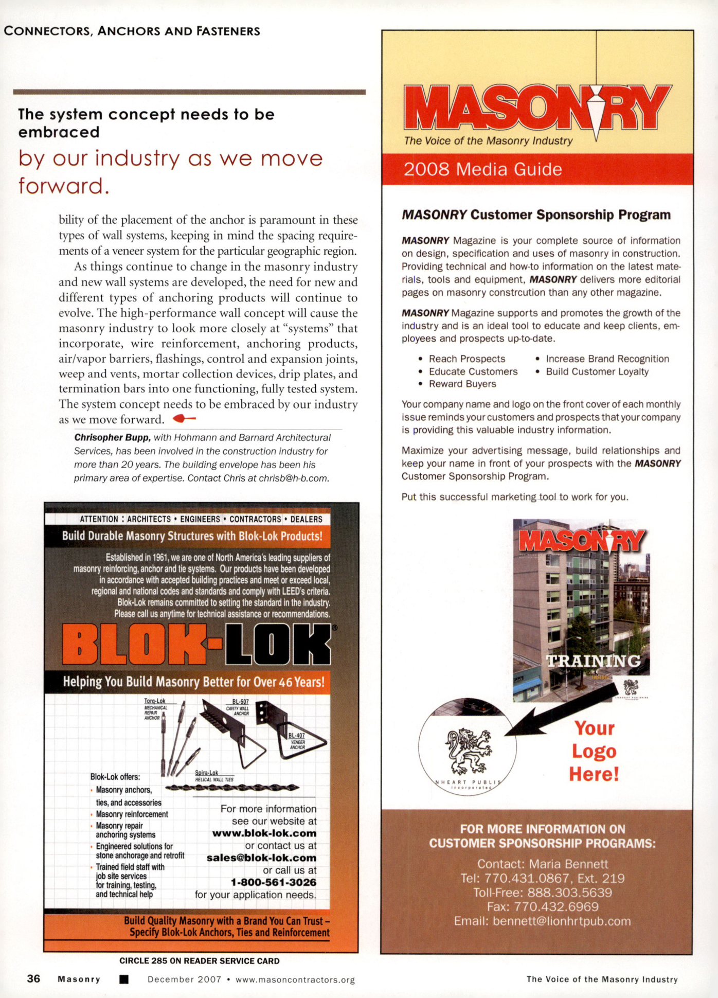 Masonry Magazine December 2007 Page. 38