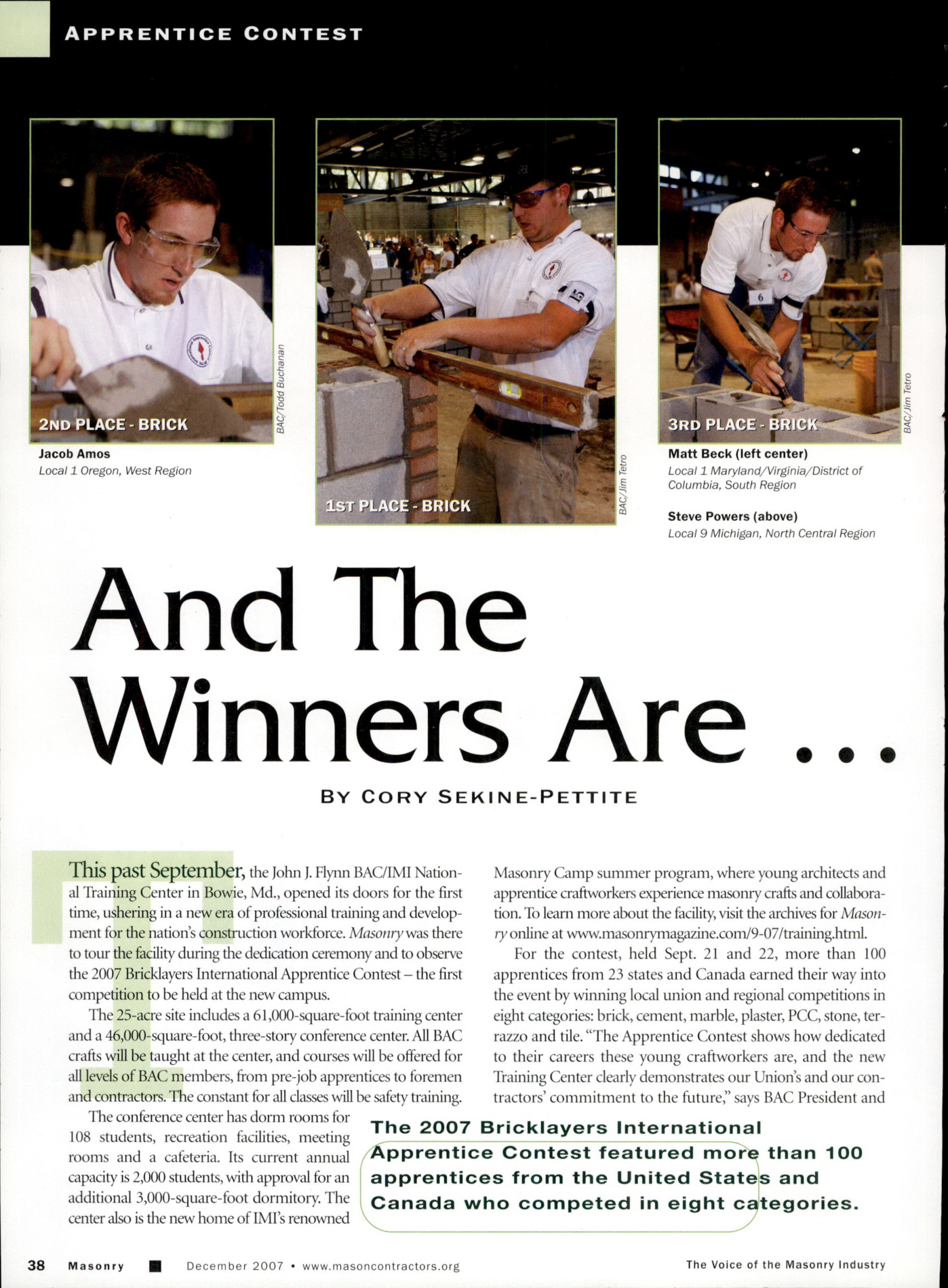 Masonry Magazine December 2007 Page. 40