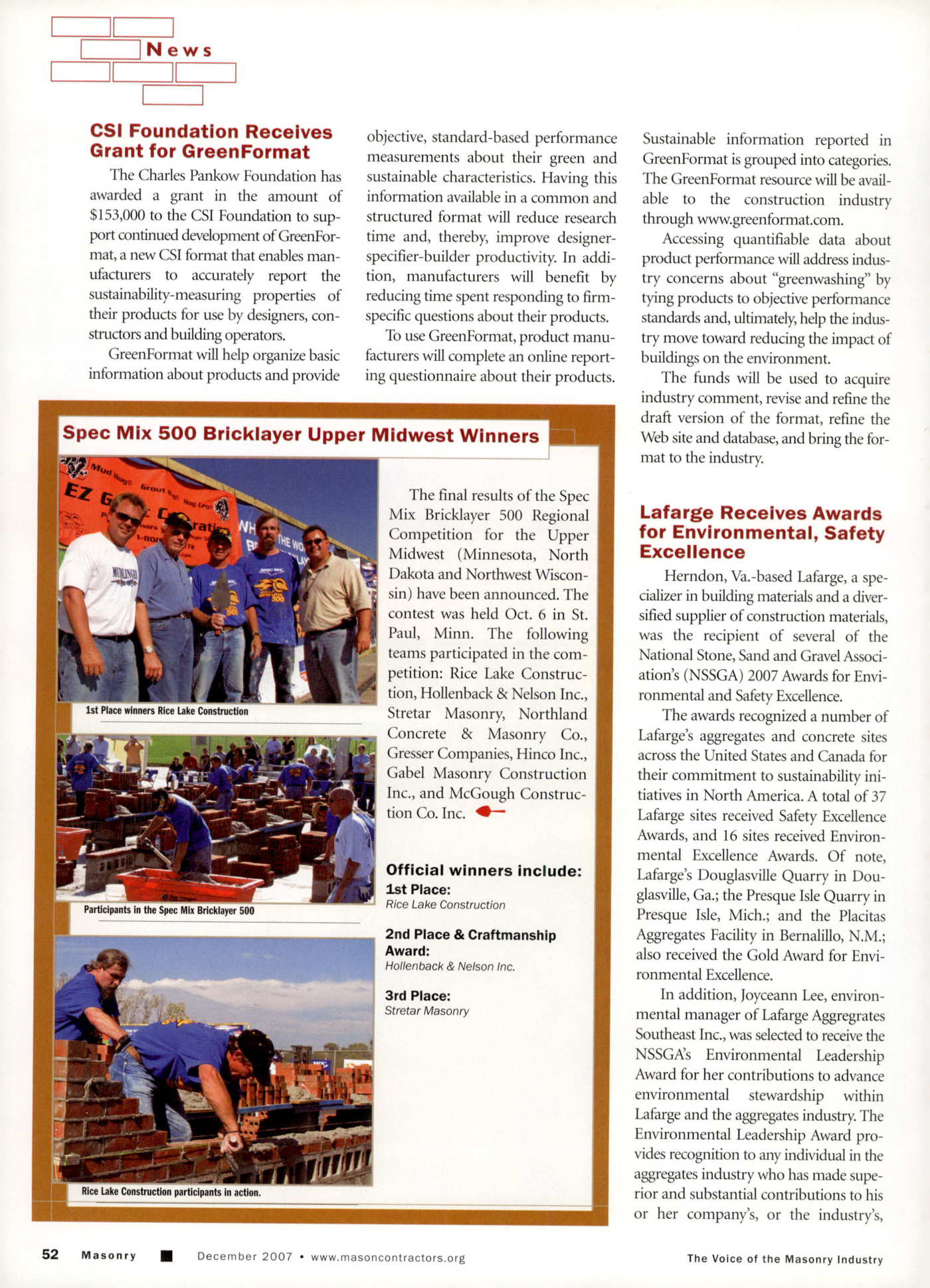 Masonry Magazine December 2007 Page. 54