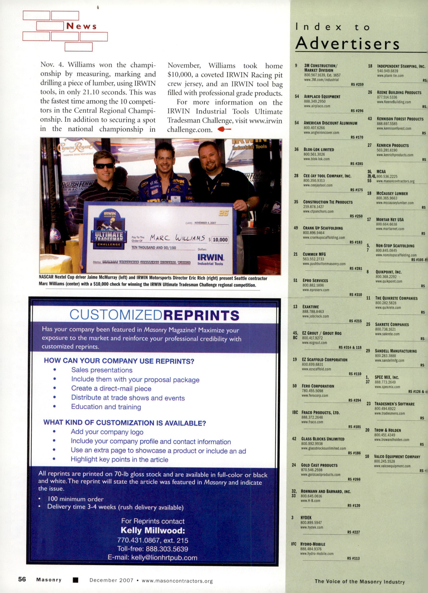 Masonry Magazine December 2007 Page. 58