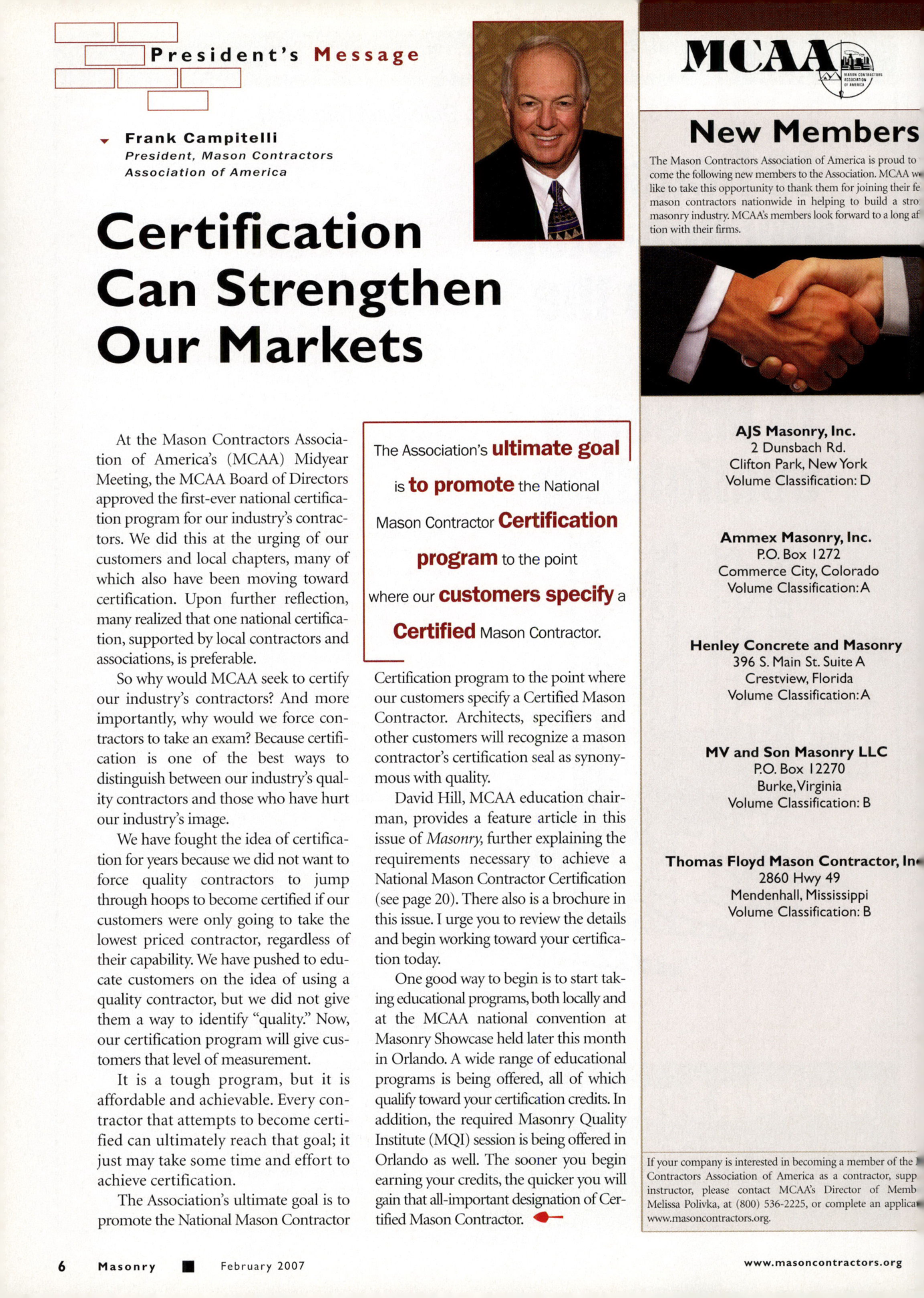 Masonry Magazine February 2007 Page. 8