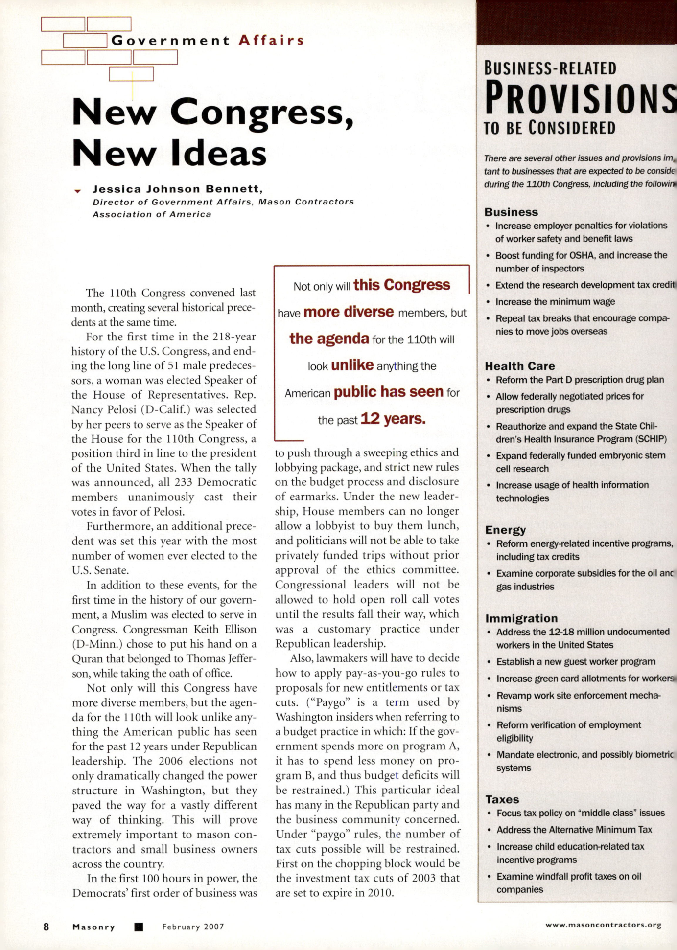 Masonry Magazine February 2007 Page. 10
