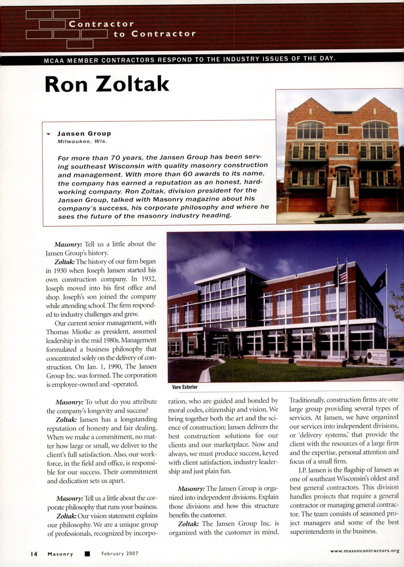 Masonry Magazine February 2007 Page. 16