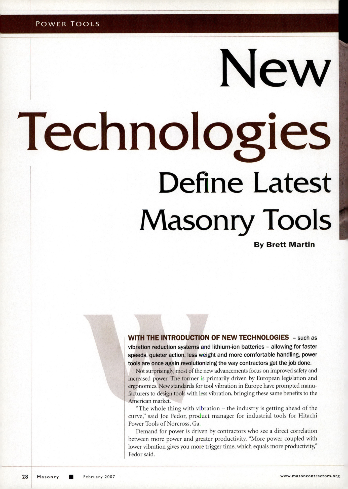 Masonry Magazine February 2007 Page. 34