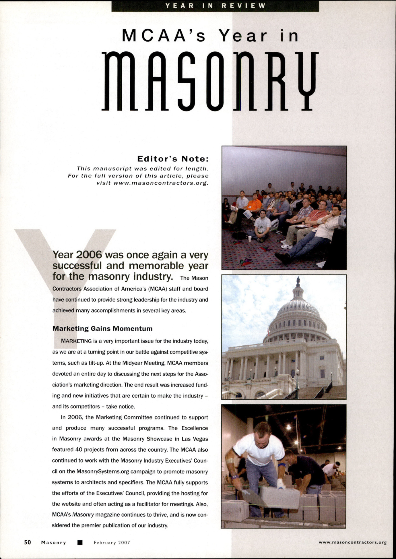Masonry Magazine February 2007 Page. 56