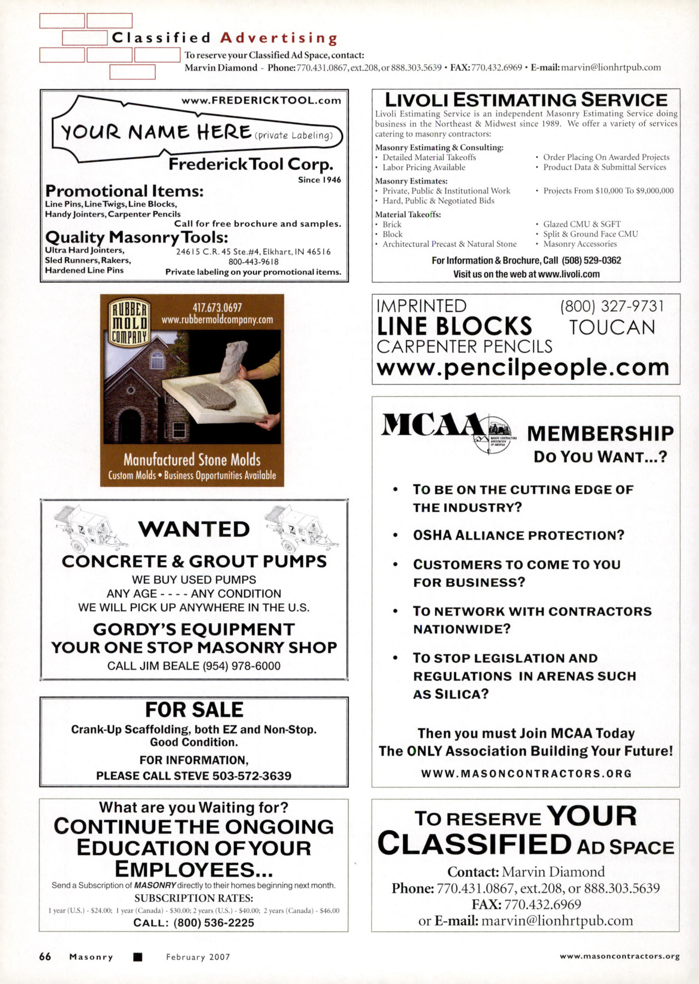 Masonry Magazine February 2007 Page. 72