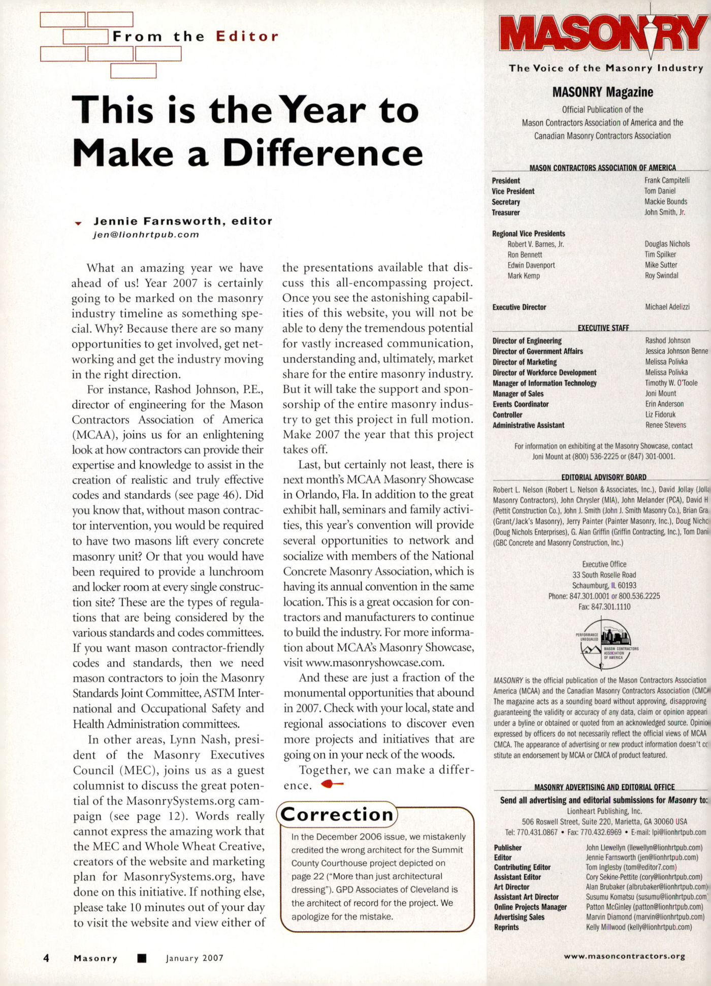Masonry Magazine January 2007 Page. 6