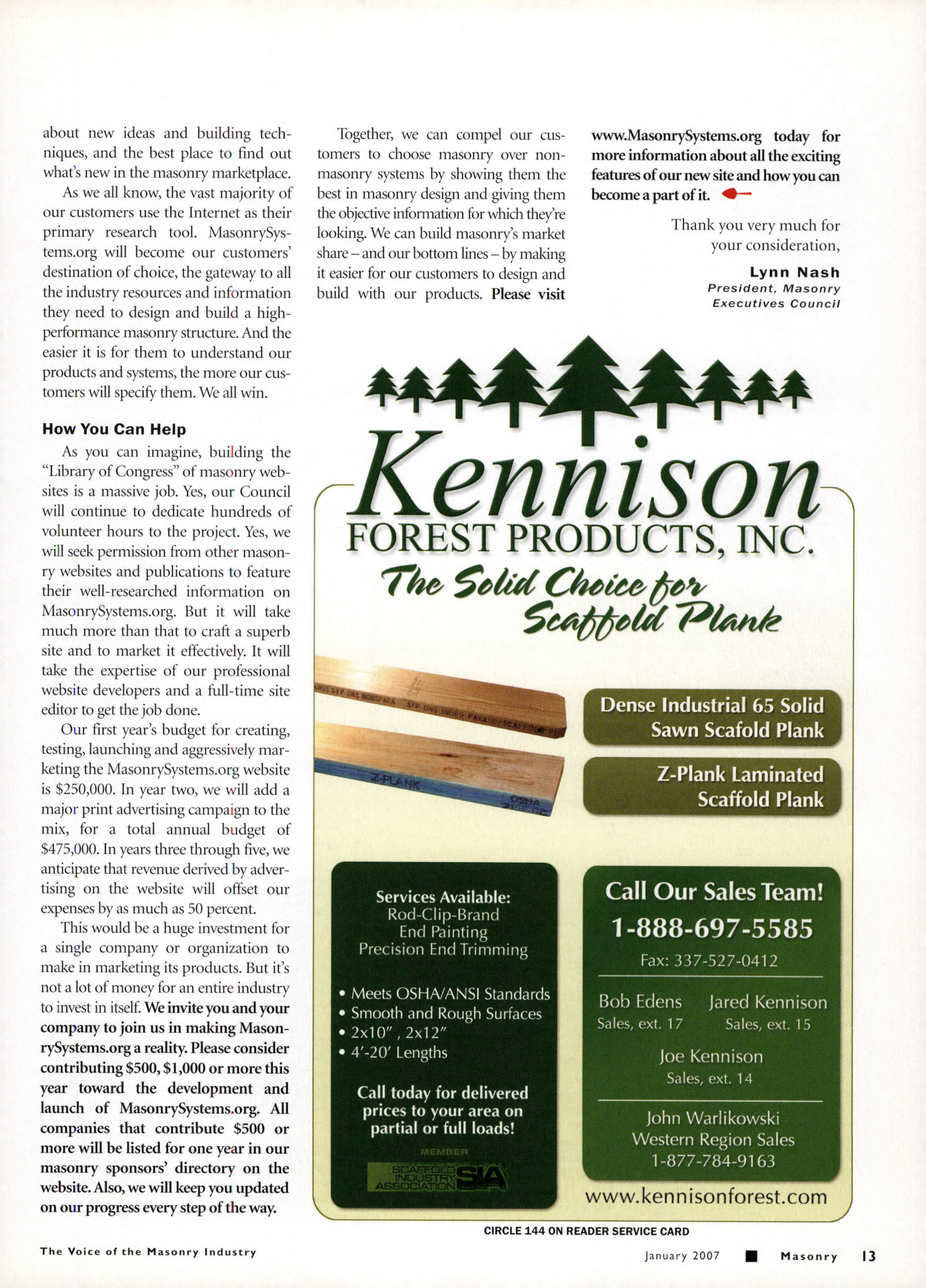 Masonry Magazine January 2007 Page. 15