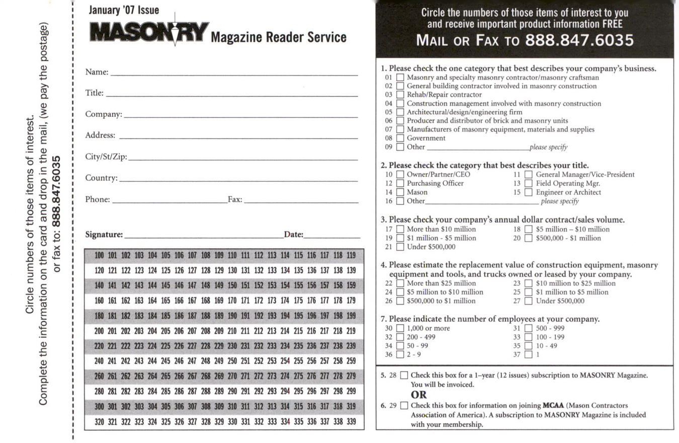 Masonry Magazine January 2007 Page. 21