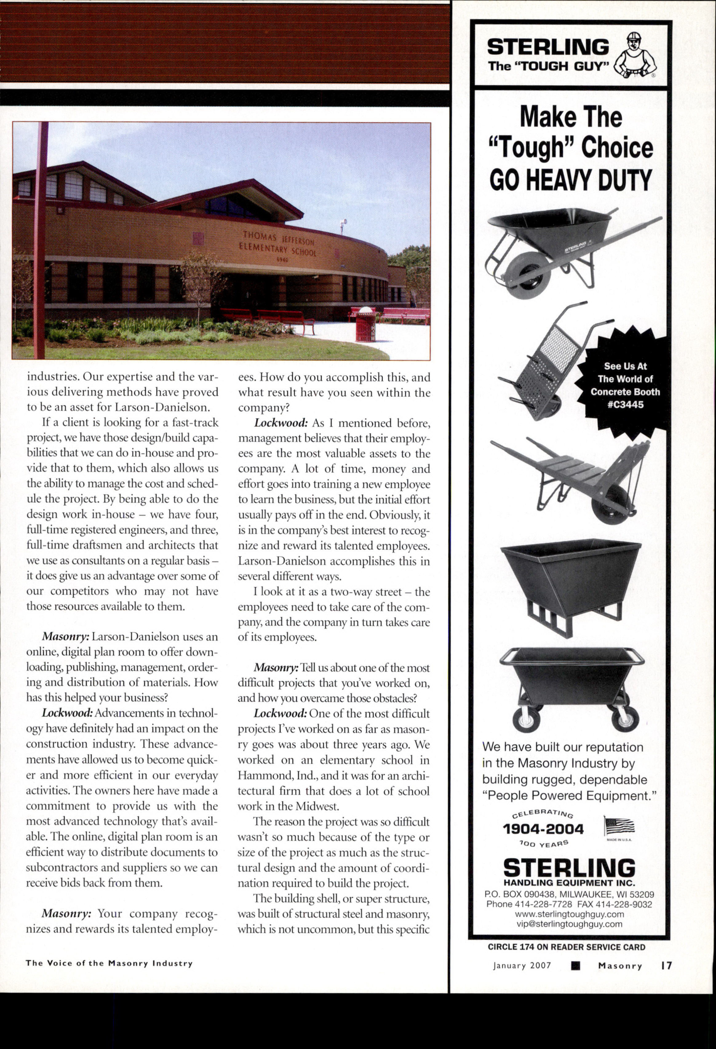 Masonry Magazine January 2007 Page. 23