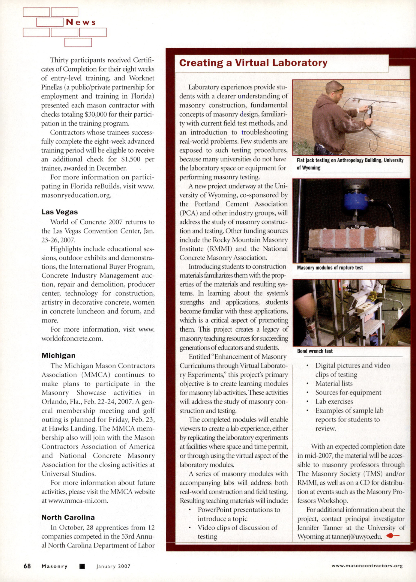 Masonry Magazine January 2007 Page. 74