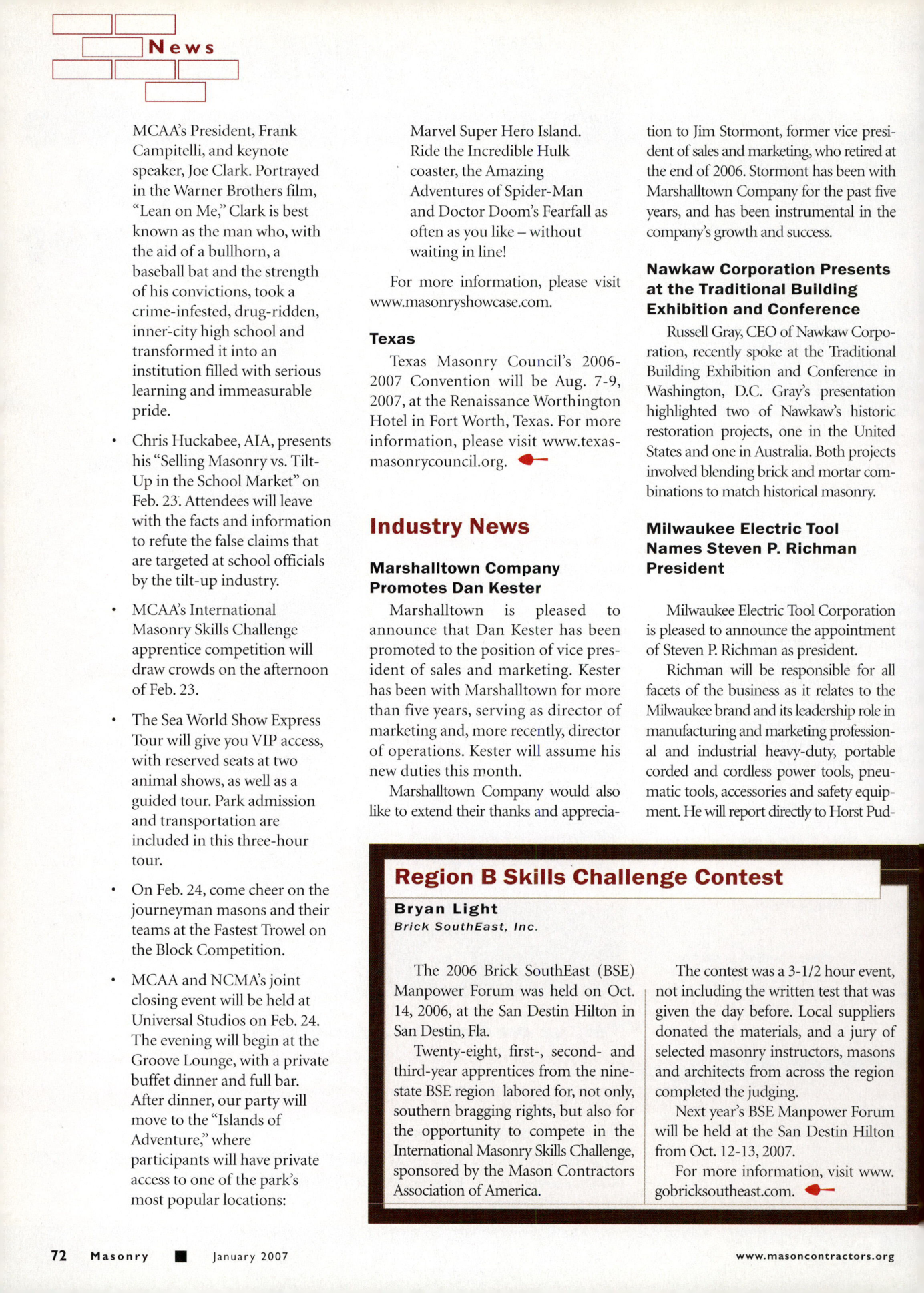 Masonry Magazine January 2007 Page. 78