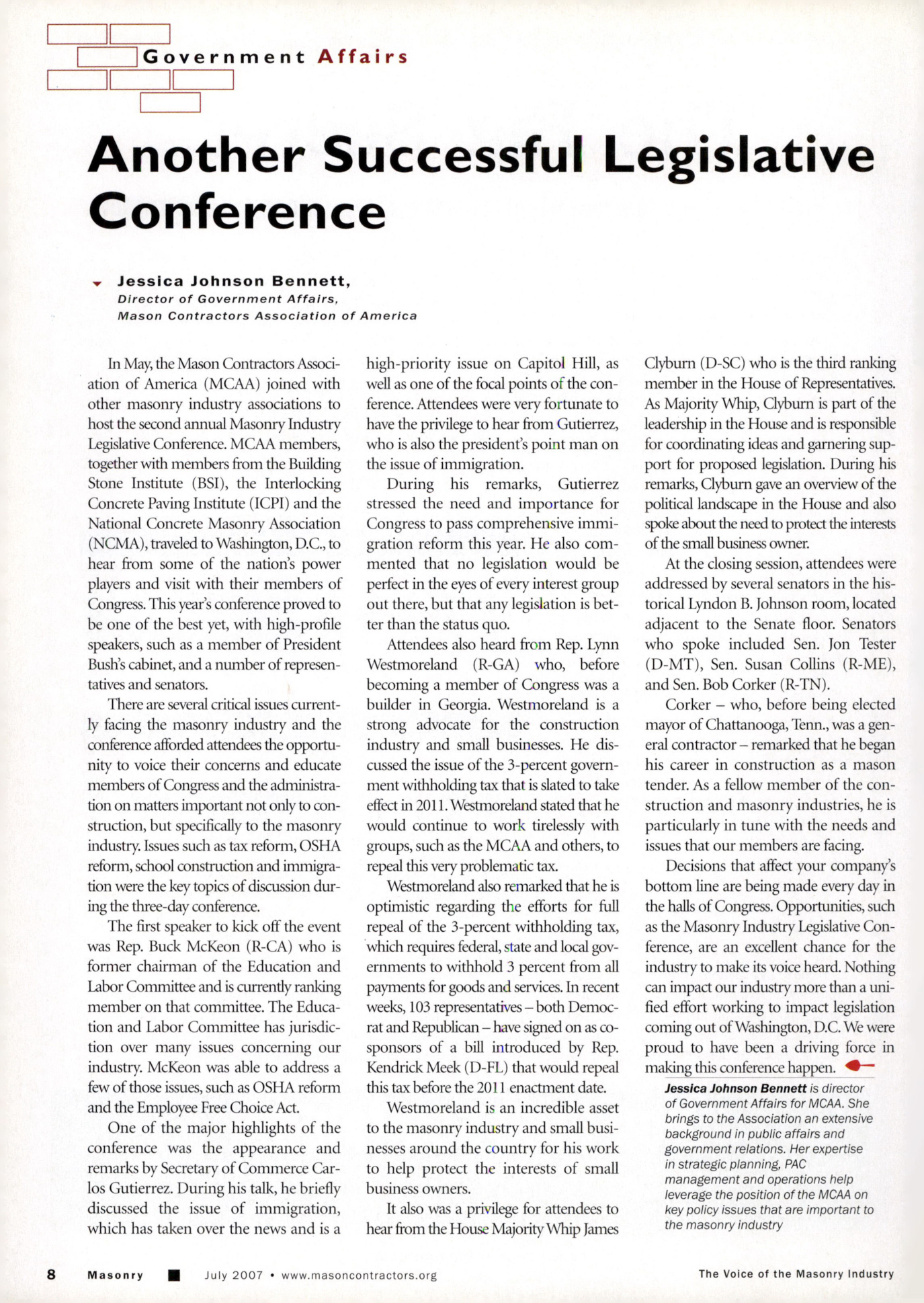 Masonry Magazine July 2007 Page. 10