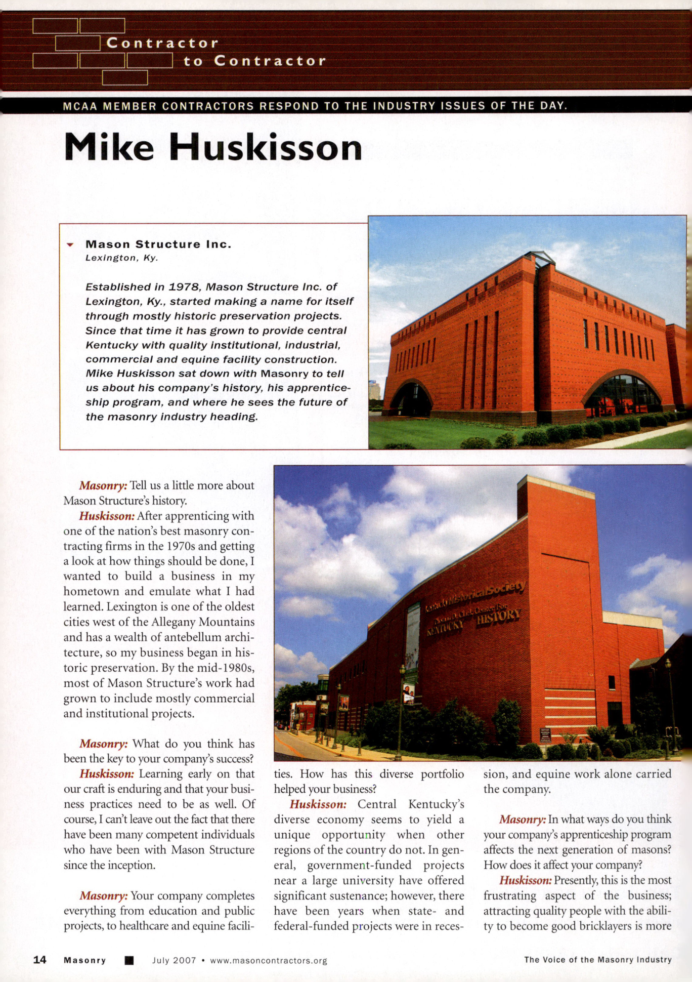 Masonry Magazine July 2007 Page. 16