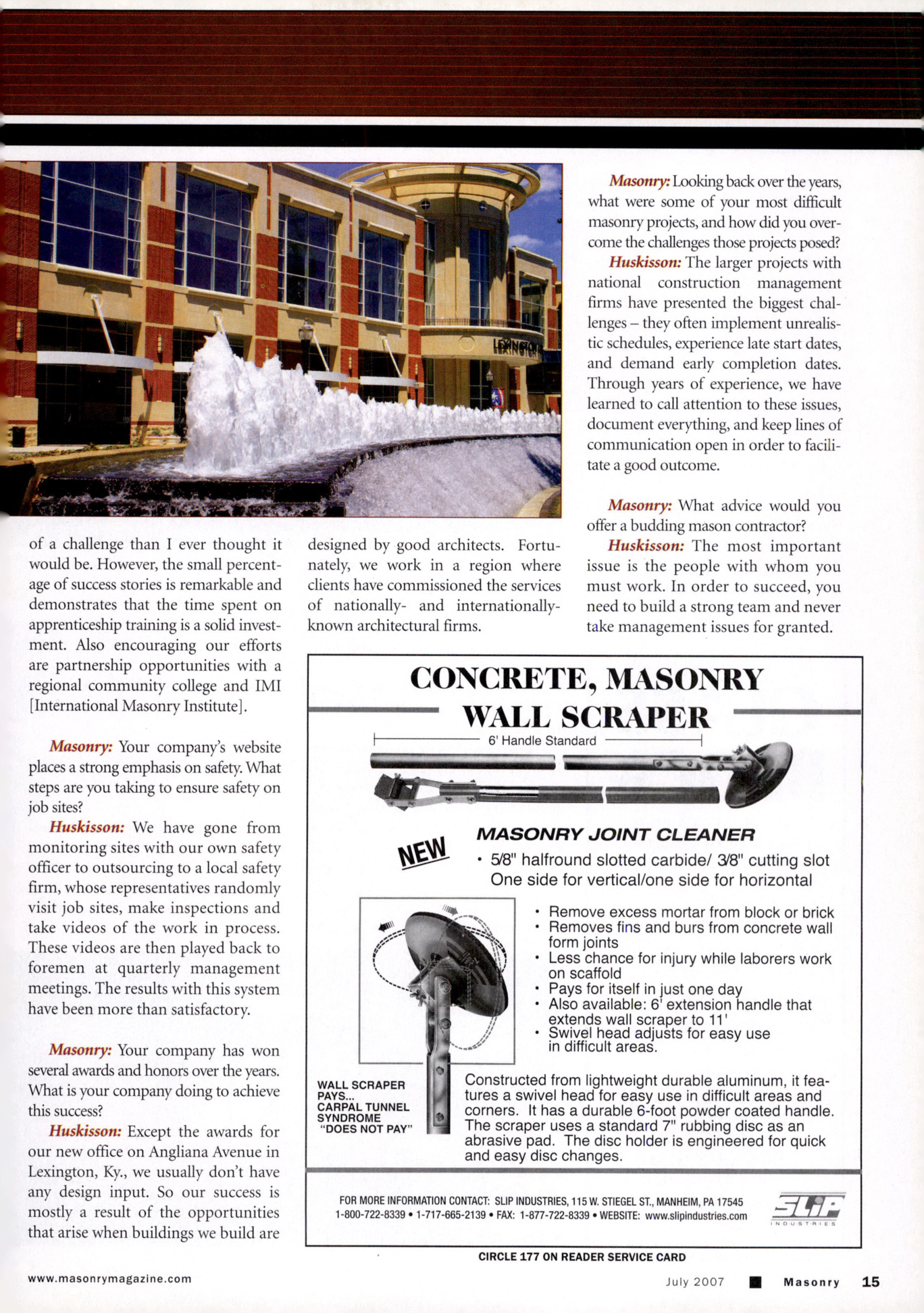 Masonry Magazine July 2007 Page. 17