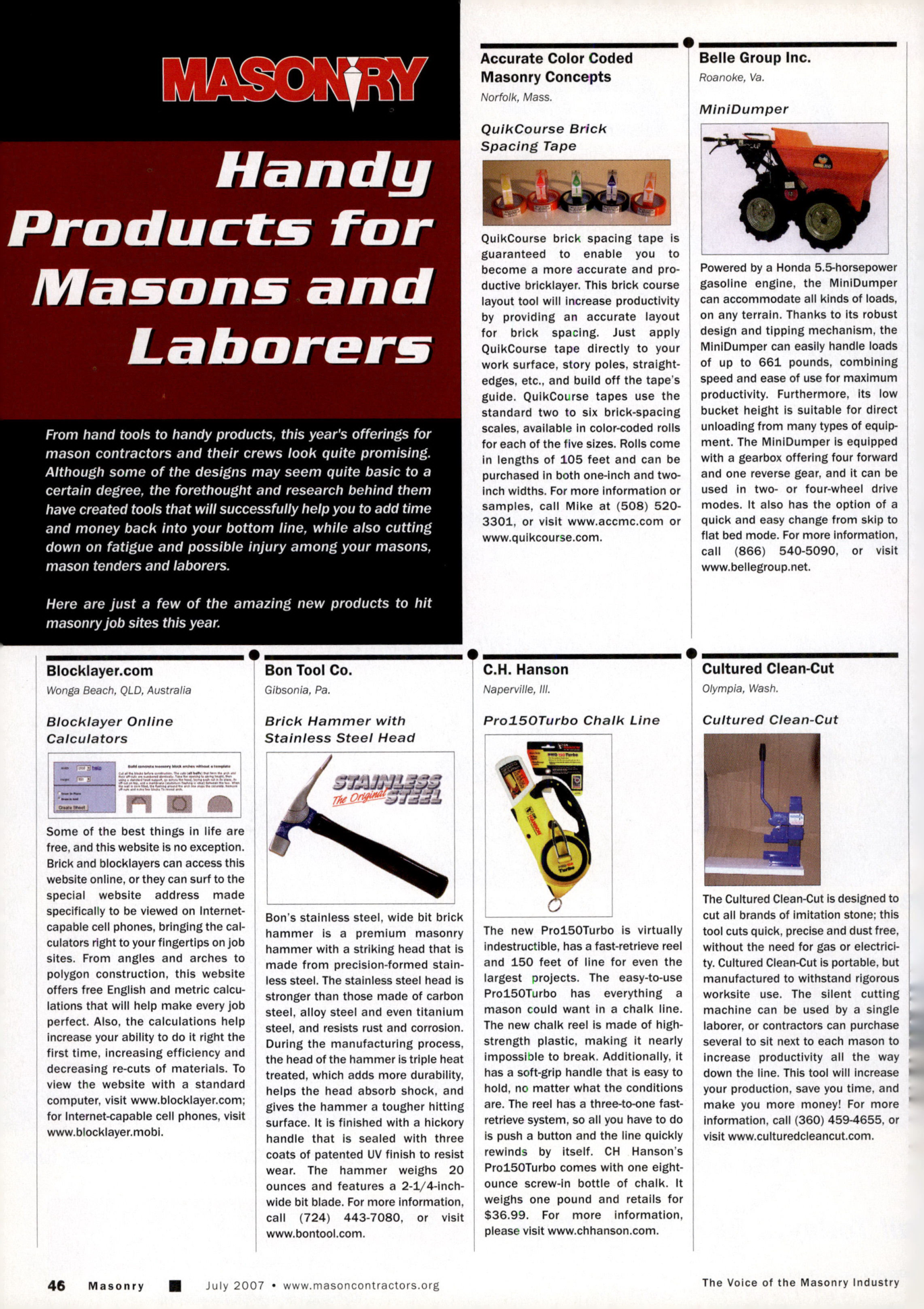 Masonry Magazine July 2007 Page. 48