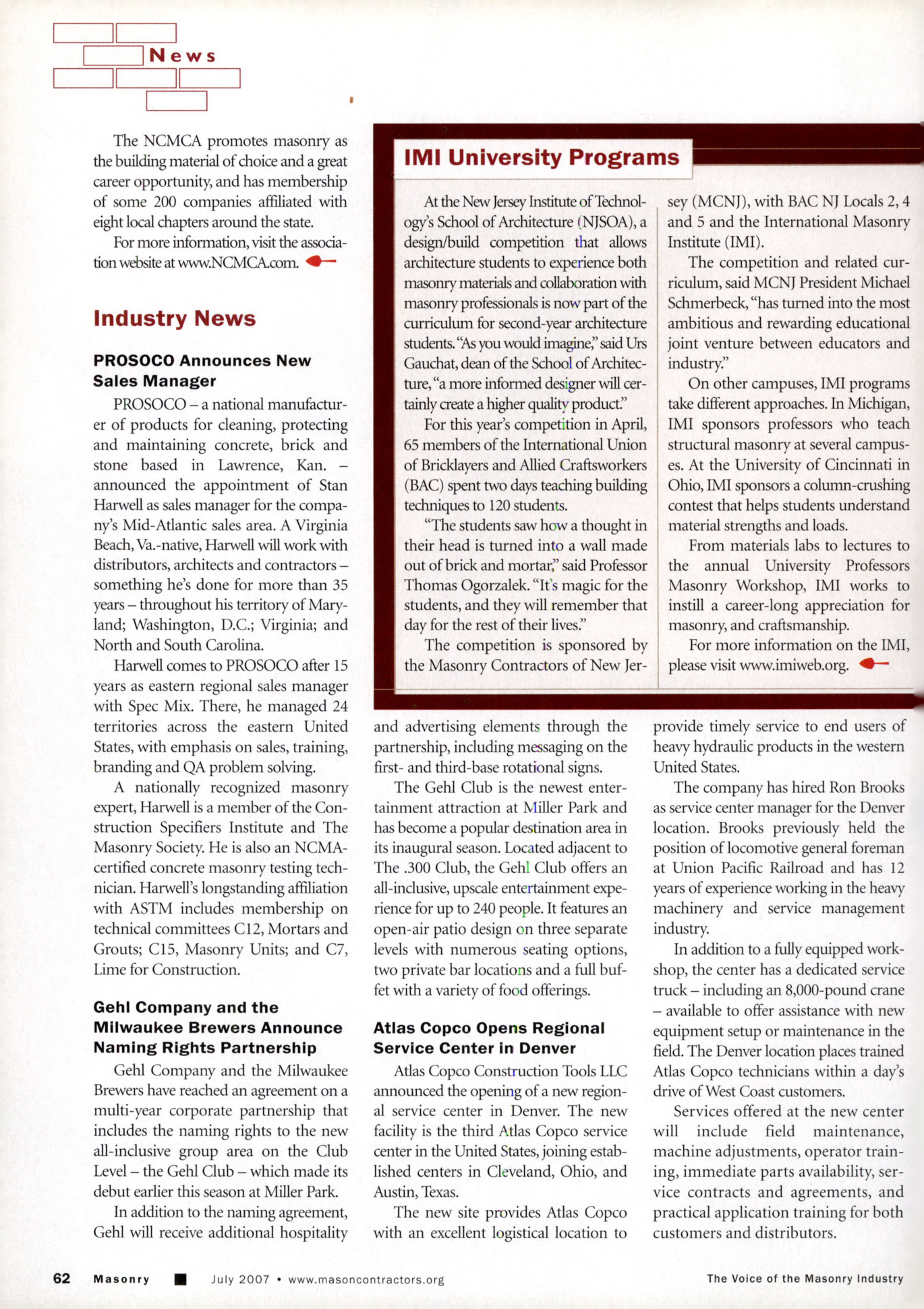 Masonry Magazine July 2007 Page. 64