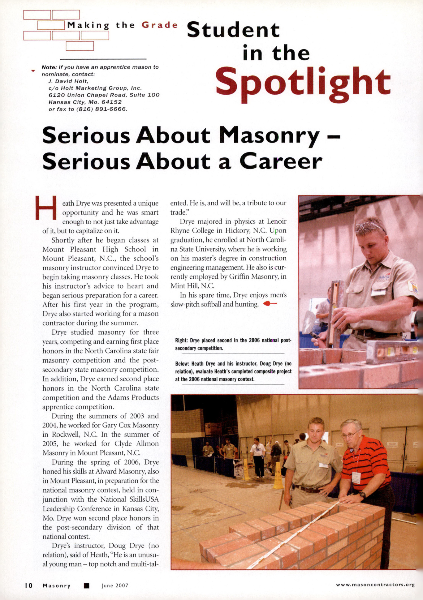 Masonry Magazine June 2007 Page. 12