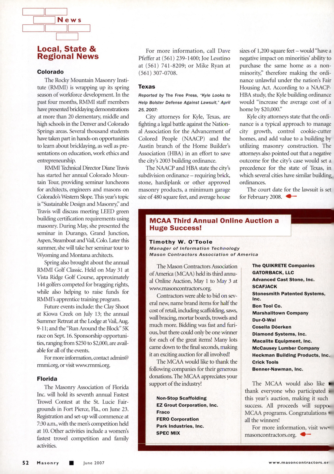 Masonry Magazine June 2007 Page. 54