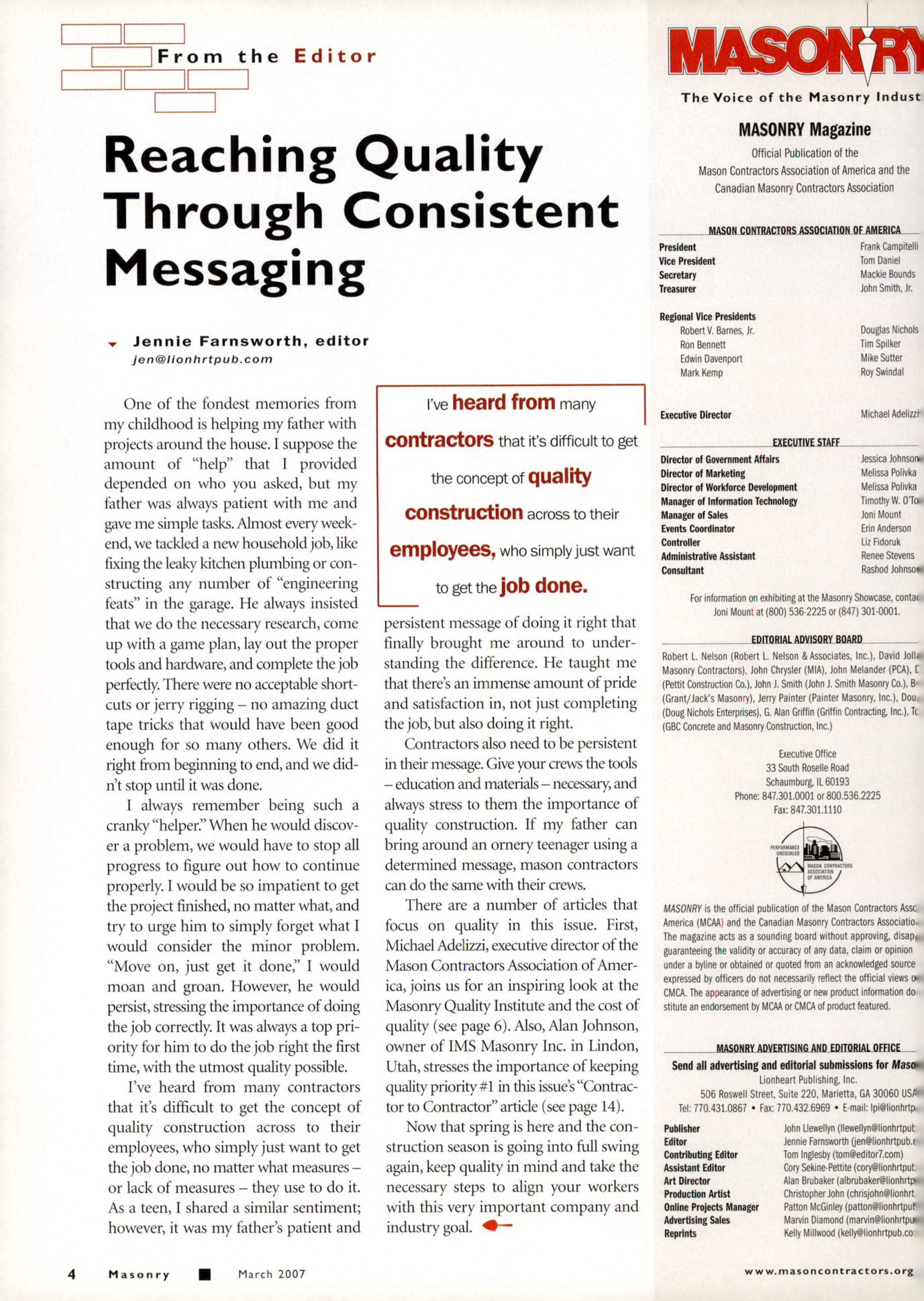 Masonry Magazine March 2007 Page. 6