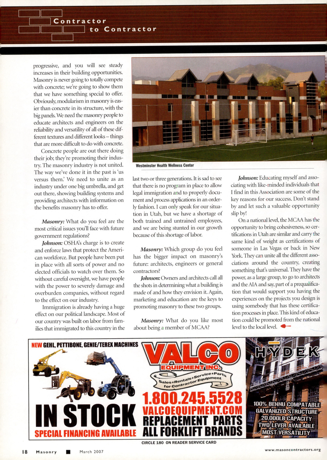 Masonry Magazine March 2007 Page. 20