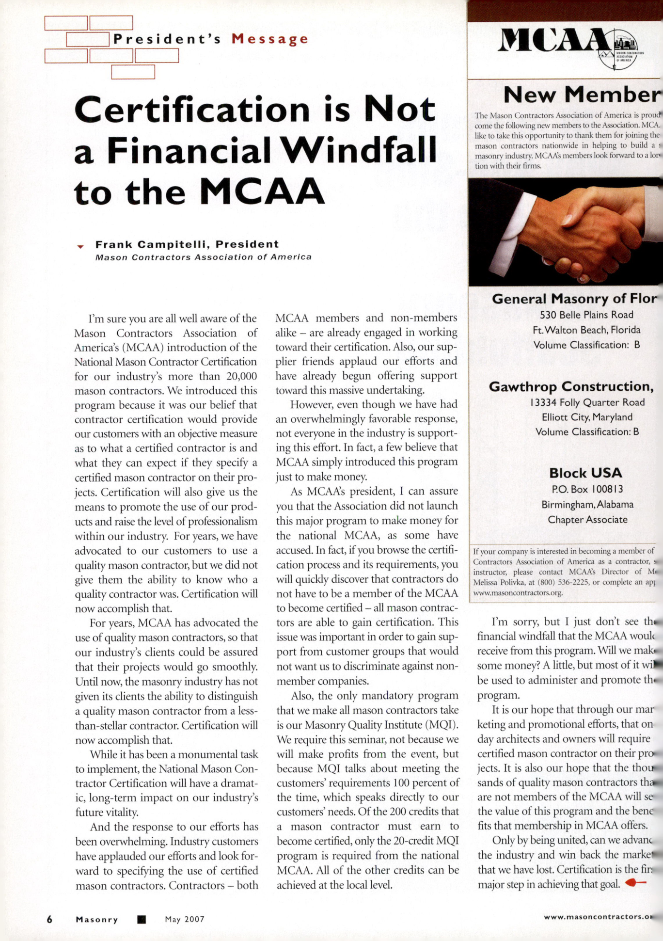 Masonry Magazine May 2007 Page. 8