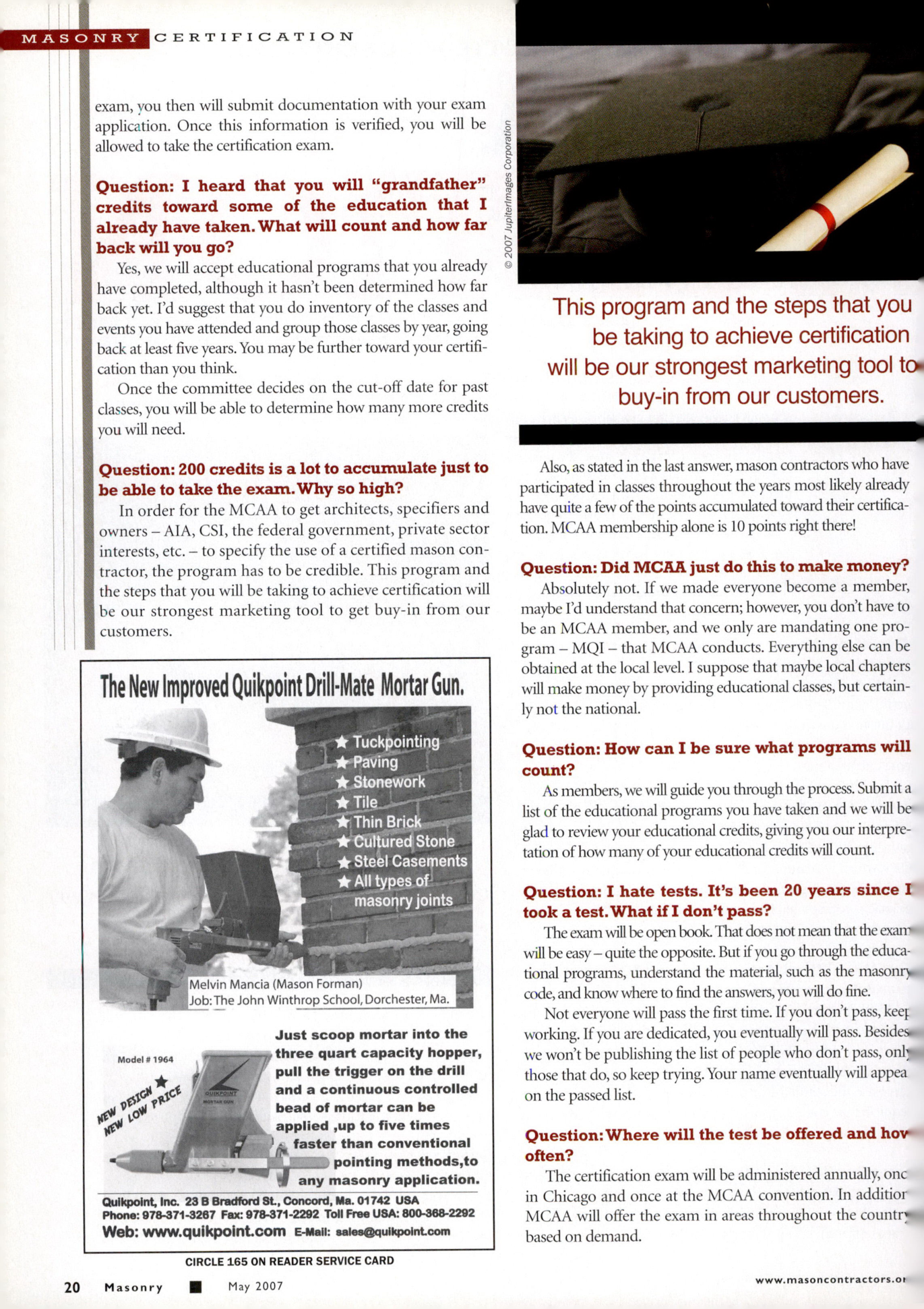 Masonry Magazine May 2007 Page. 22