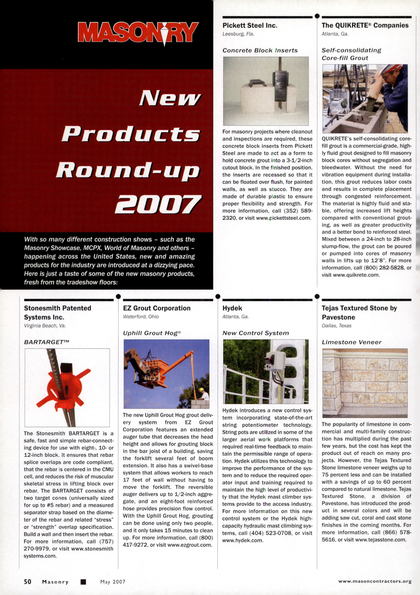 Masonry Magazine May 2007 Page. 52