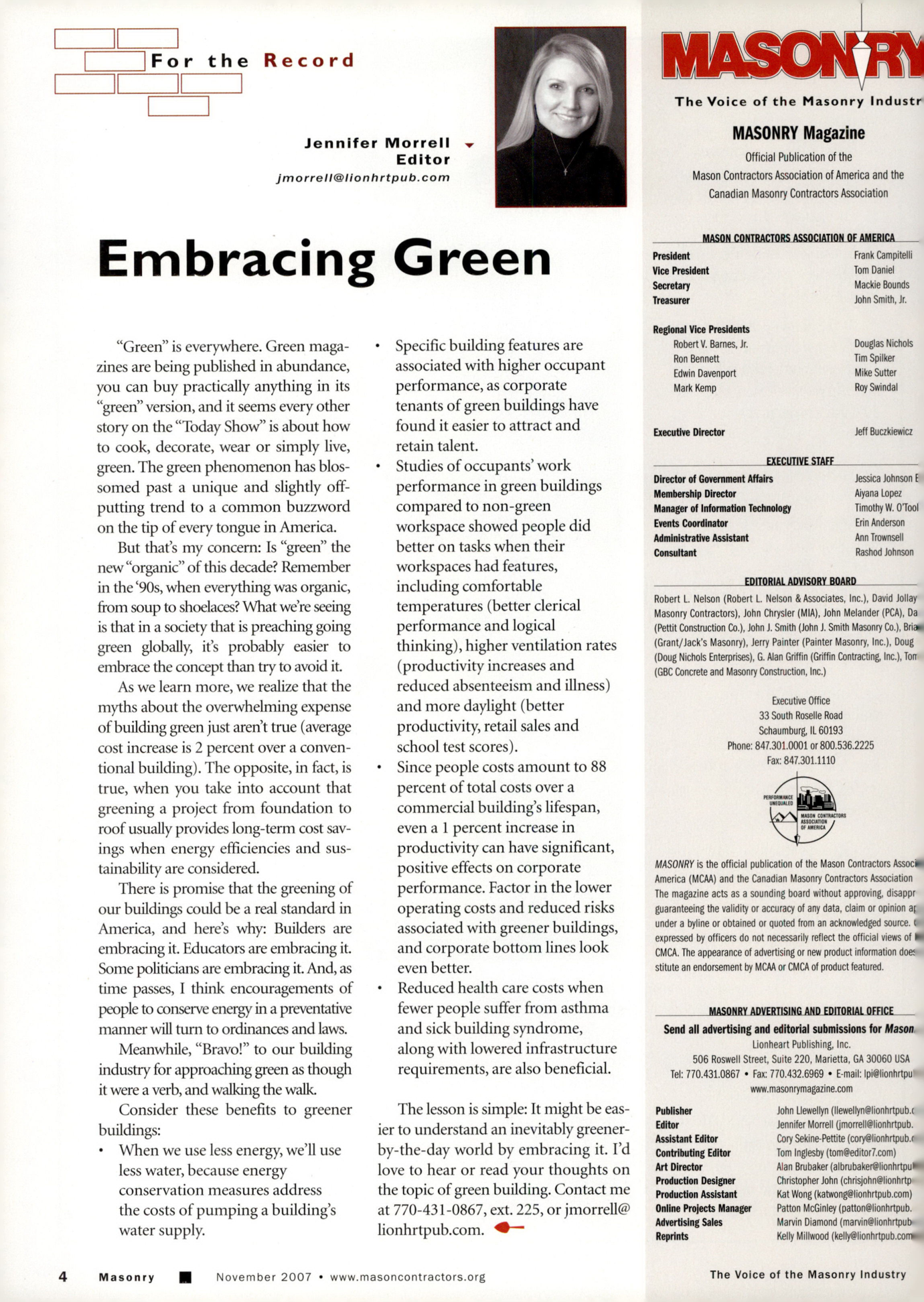 Masonry Magazine November 2007 Page. 6