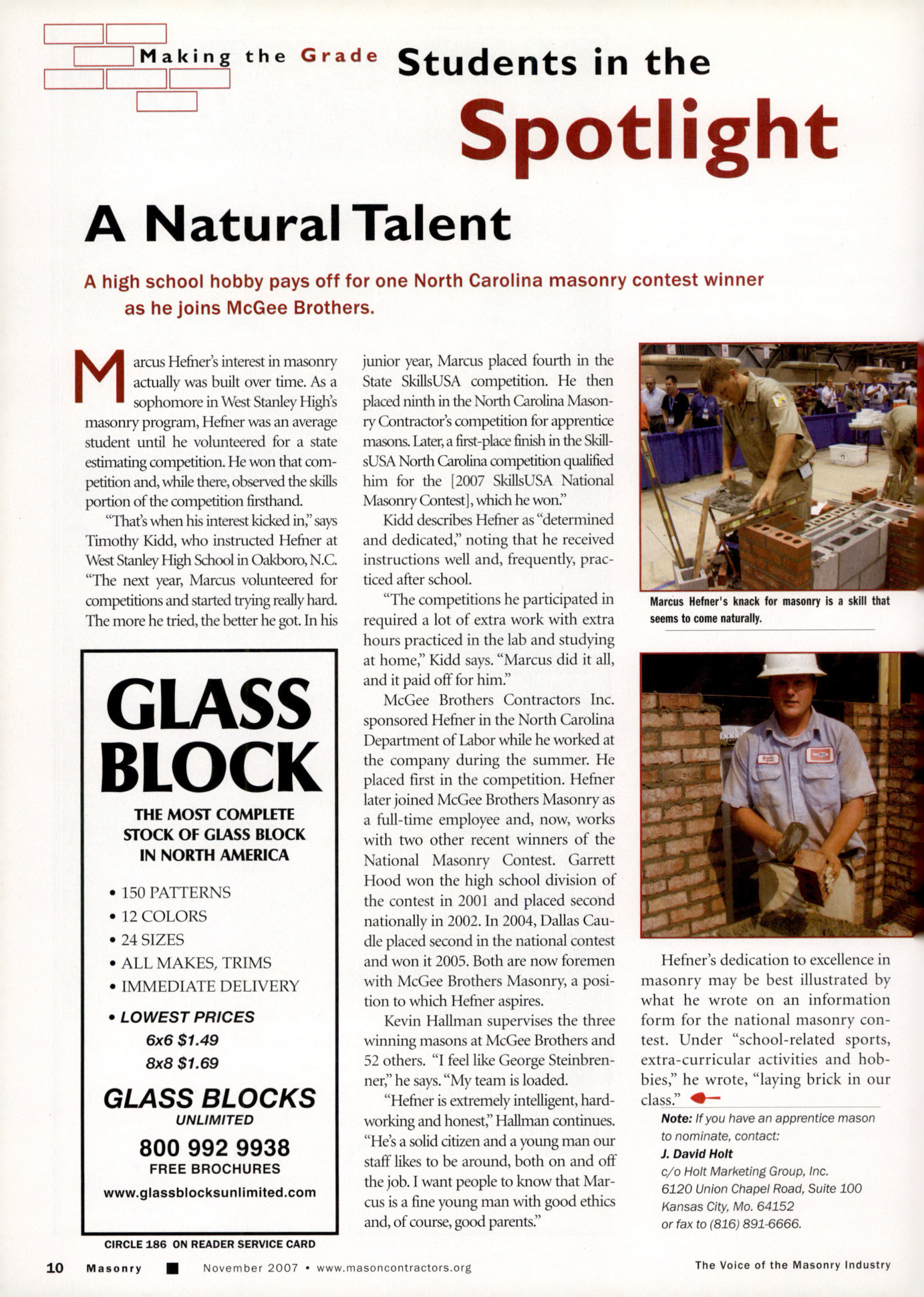 Masonry Magazine November 2007 Page. 12