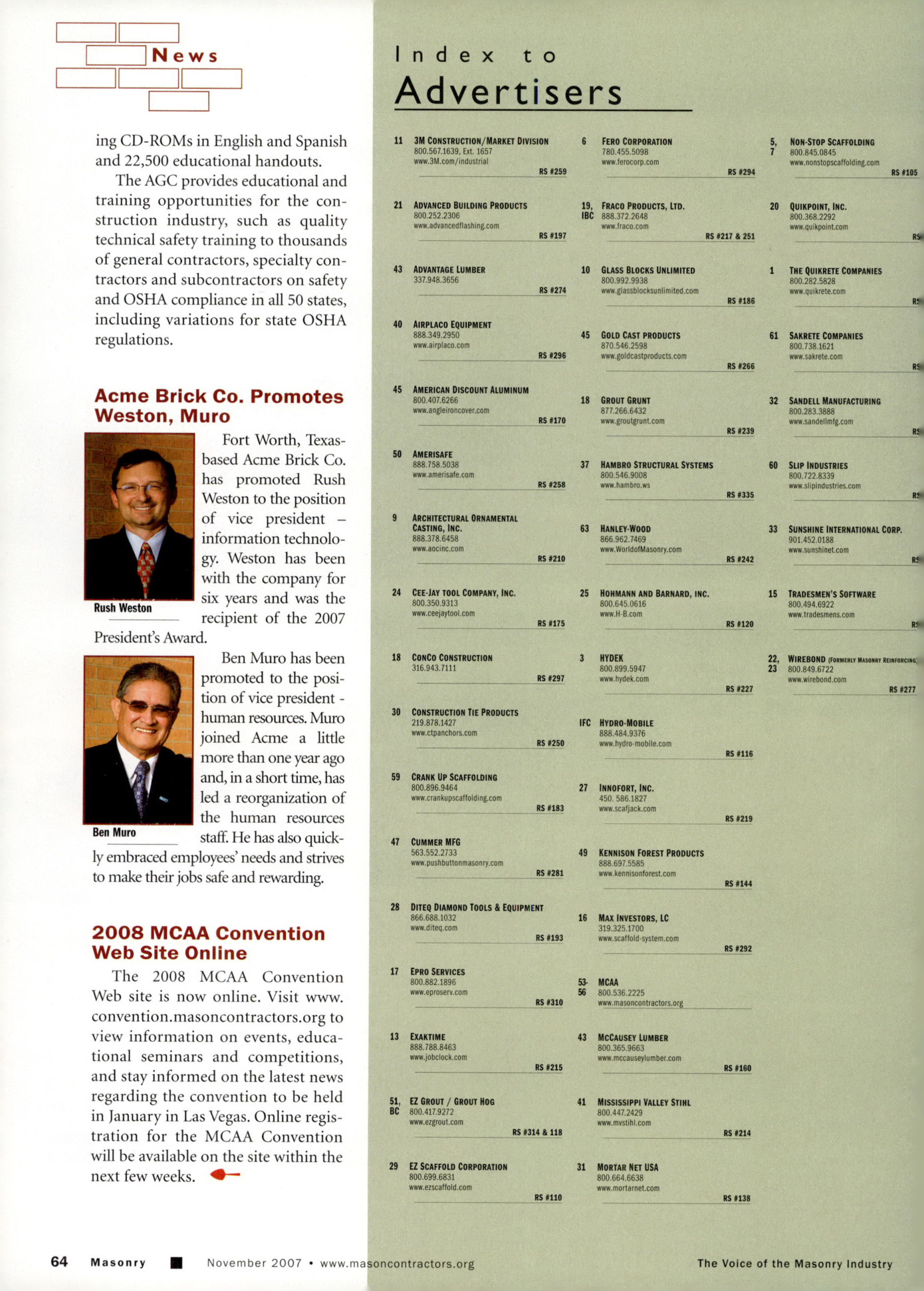 Masonry Magazine November 2007 Page. 66