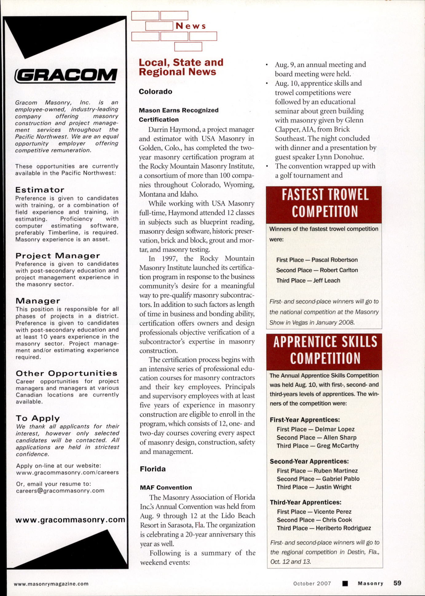 Masonry Magazine October 2007 Page. 61