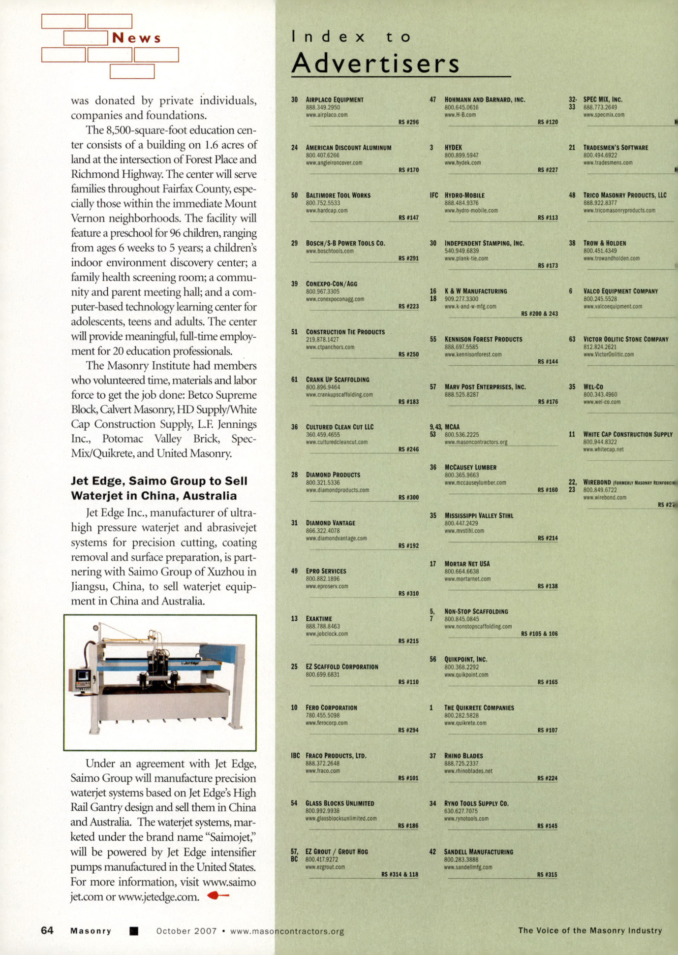 Masonry Magazine October 2007 Page. 66
