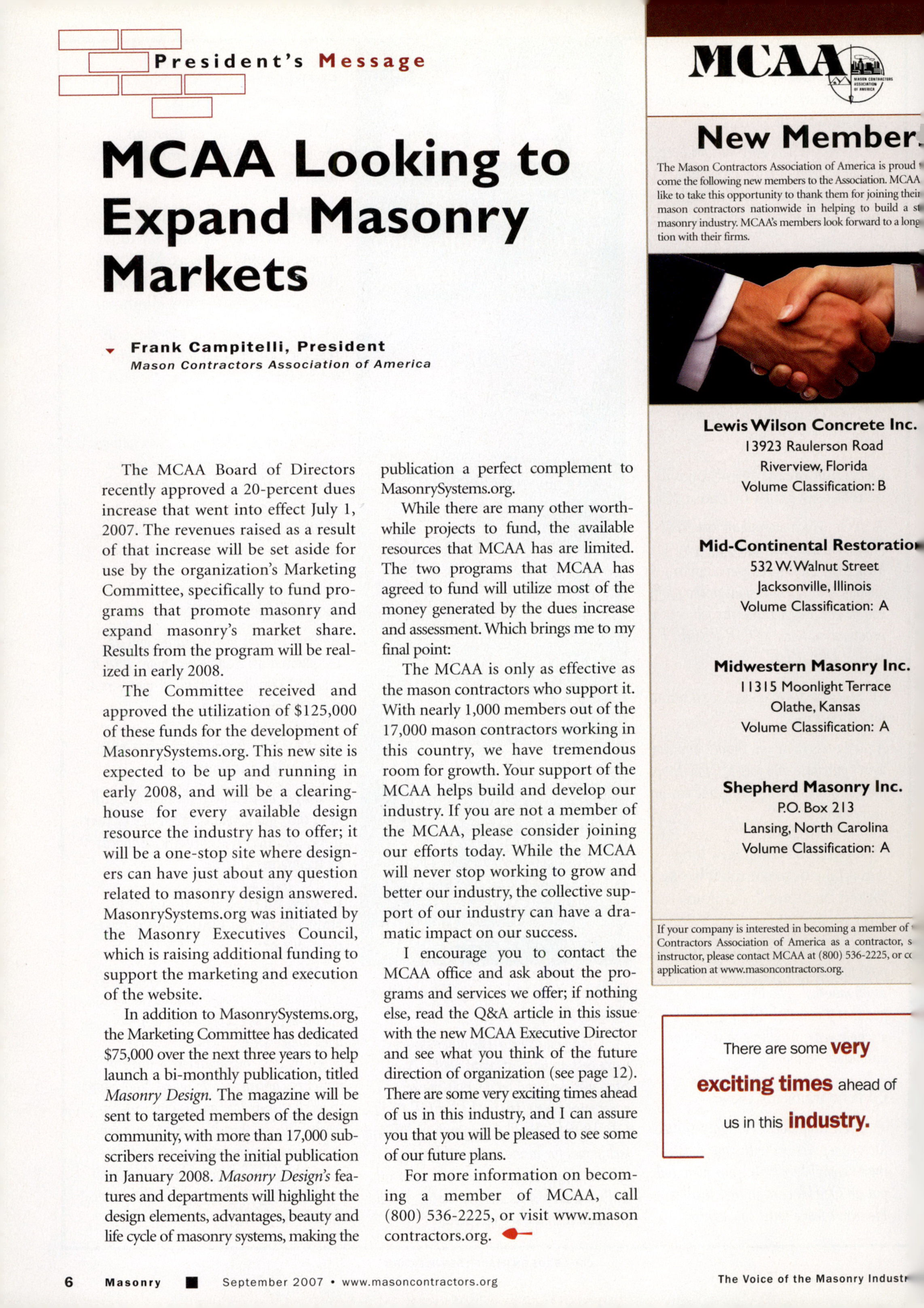 Masonry Magazine September 2007 Page. 8