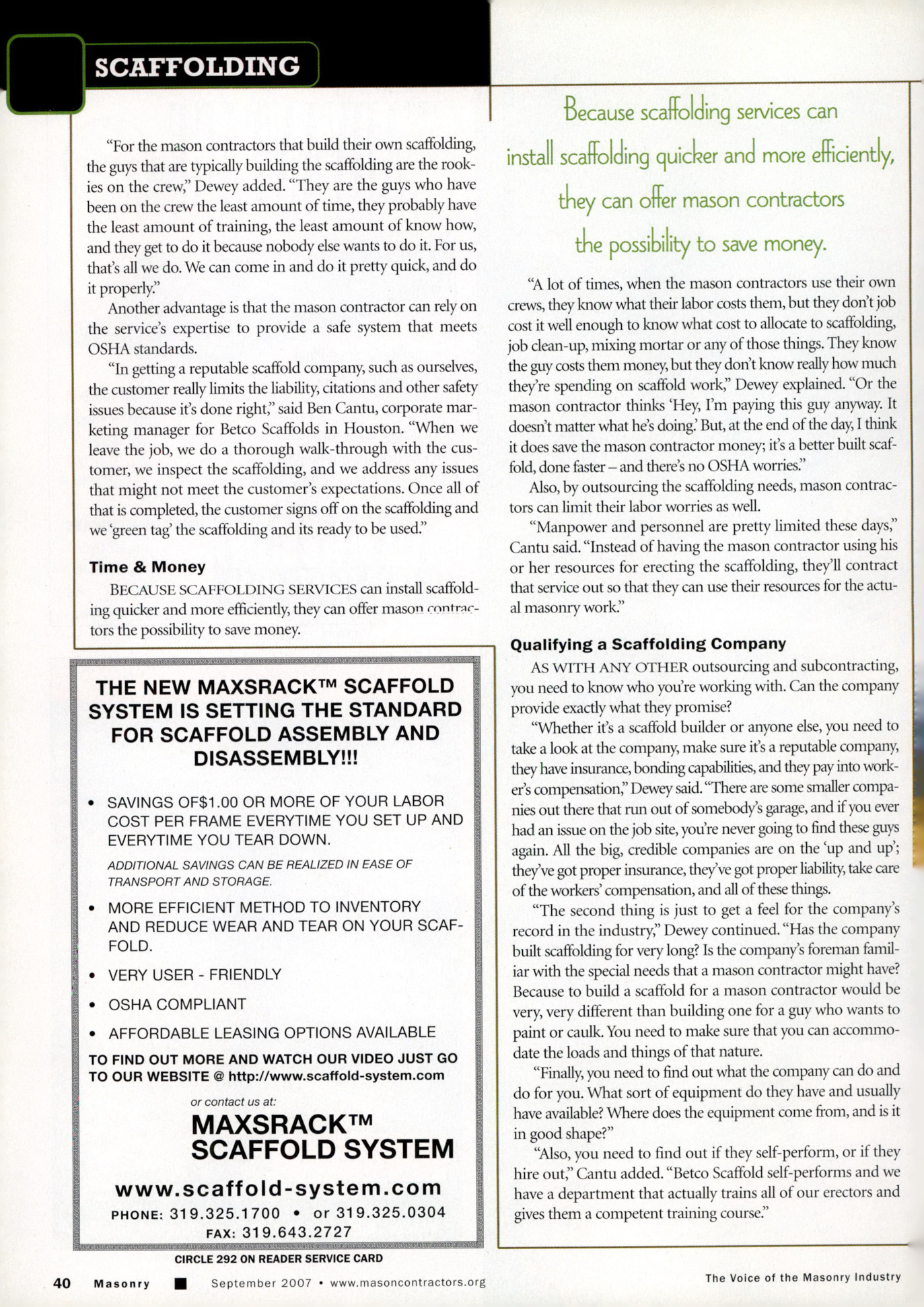 Masonry Magazine September 2007 Page. 42