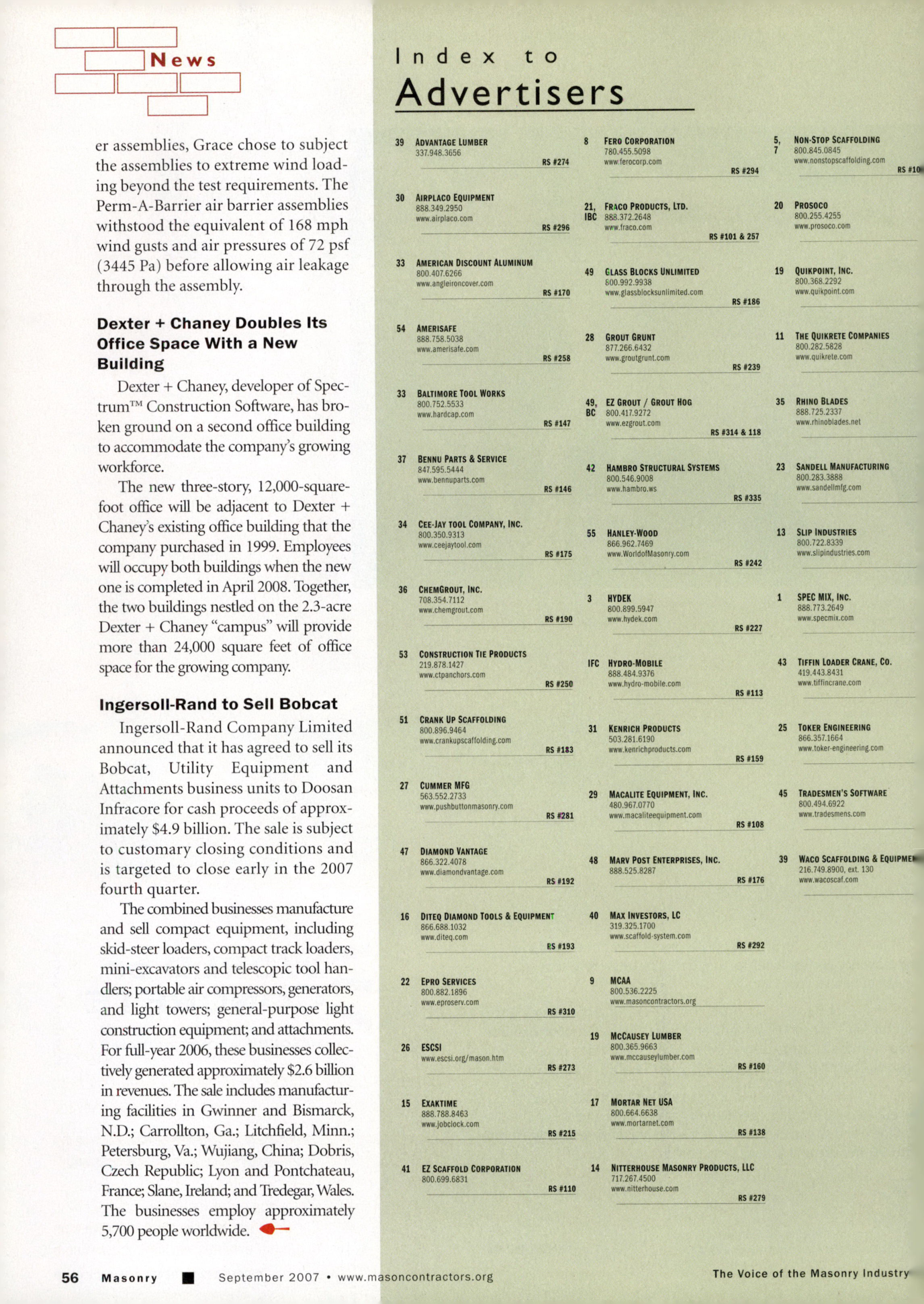 Masonry Magazine September 2007 Page. 58