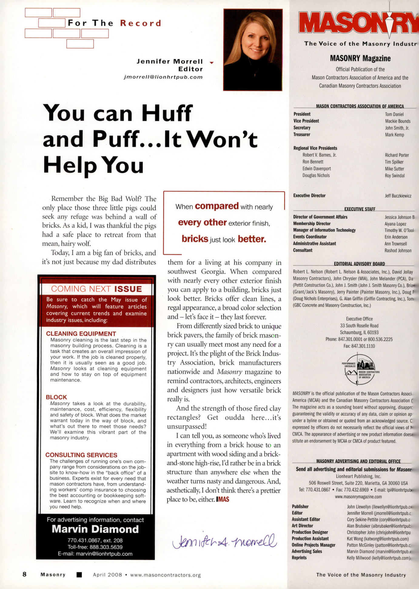 Masonry Magazine April 2008 Page. 10