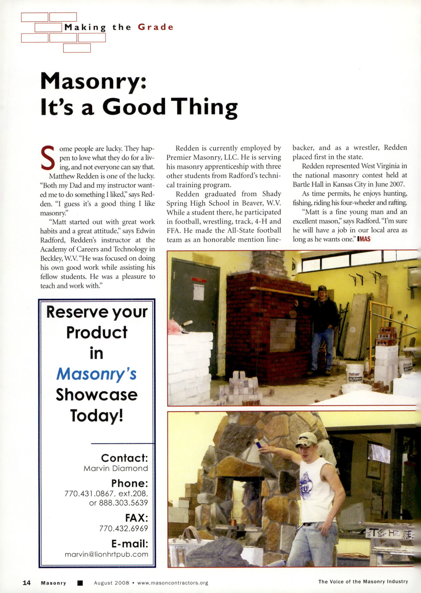 Masonry Magazine August 2008 Page. 16