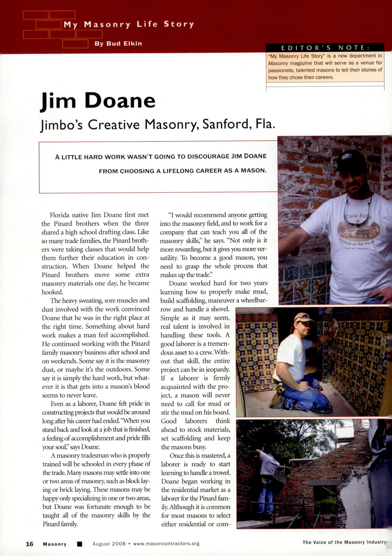 Masonry Magazine August 2008 Page. 18
