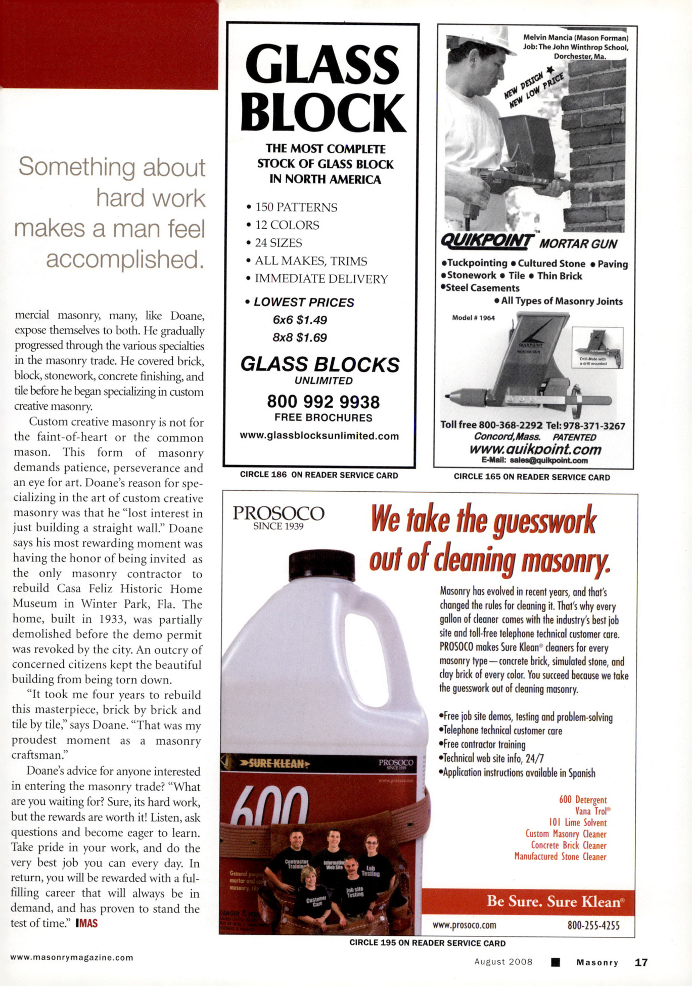 Masonry Magazine August 2008 Page. 19