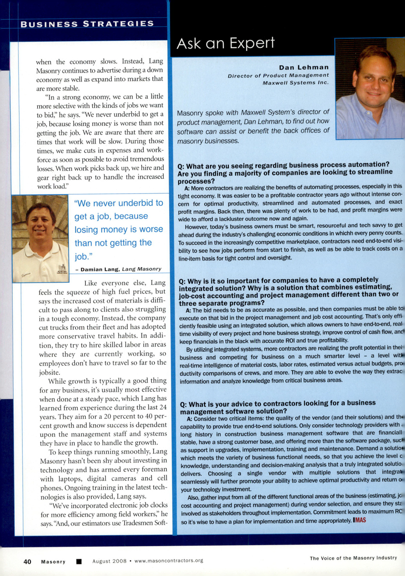 Masonry Magazine August 2008 Page. 42