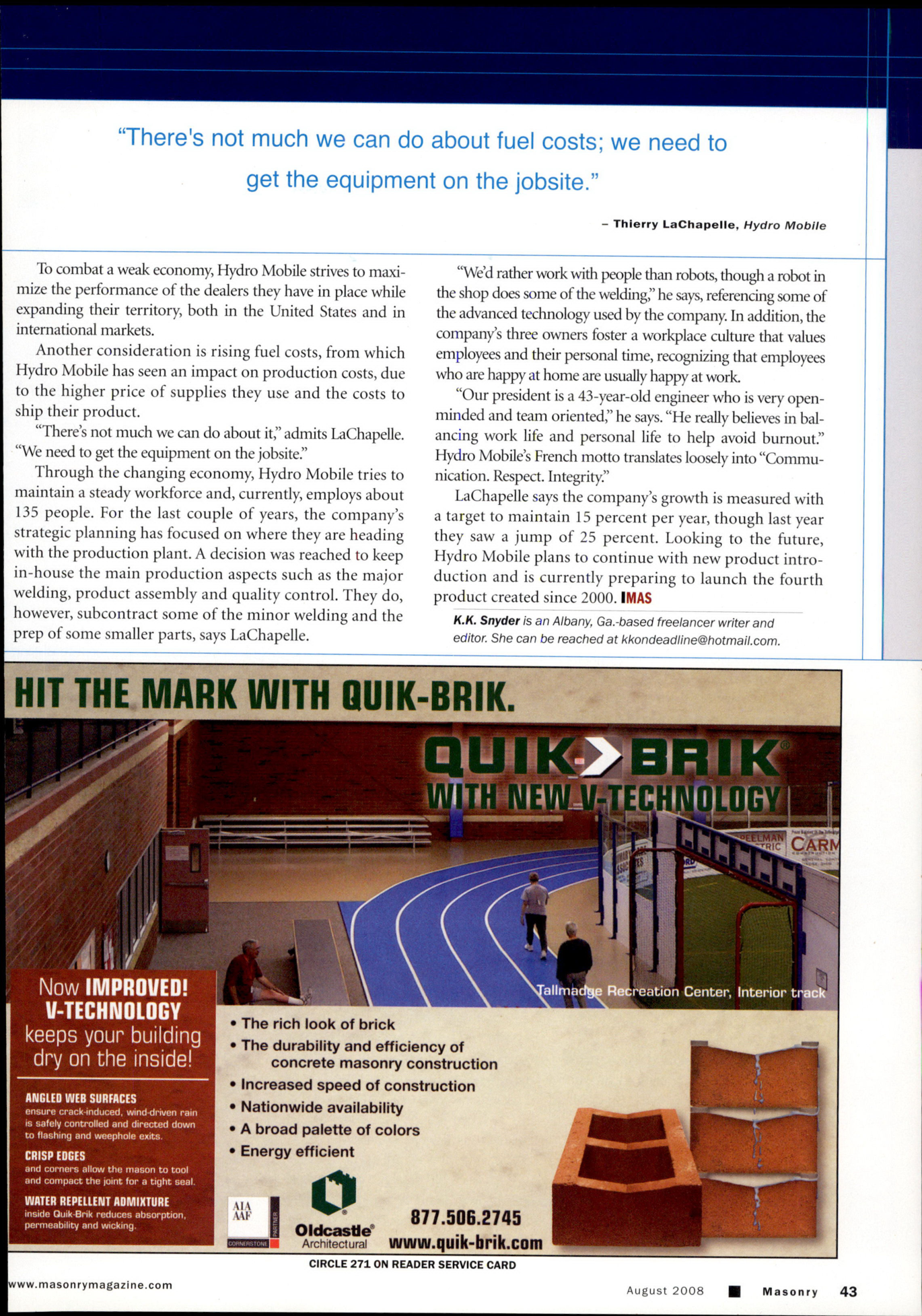 Masonry Magazine August 2008 Page. 45