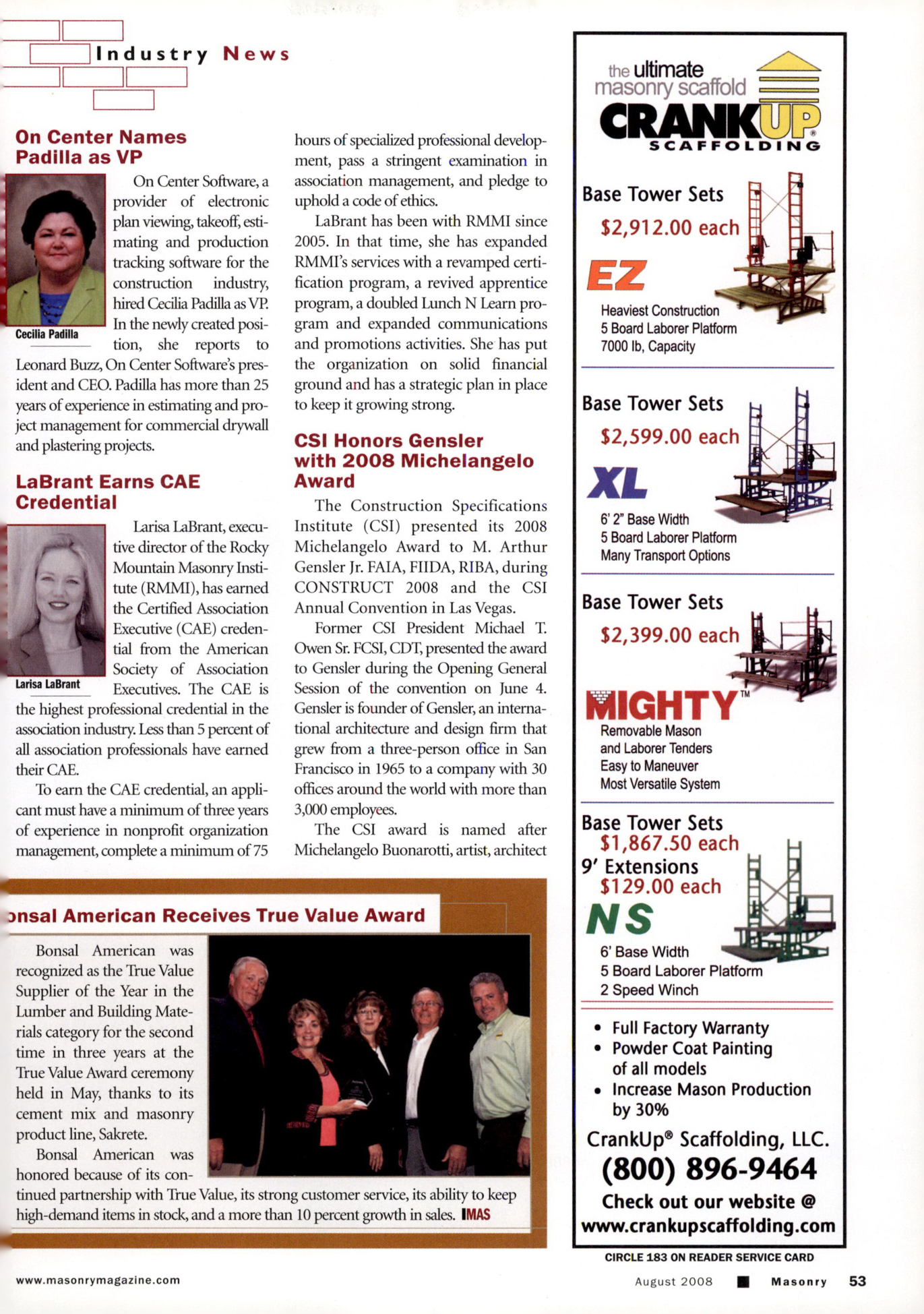 Masonry Magazine August 2008 Page. 55
