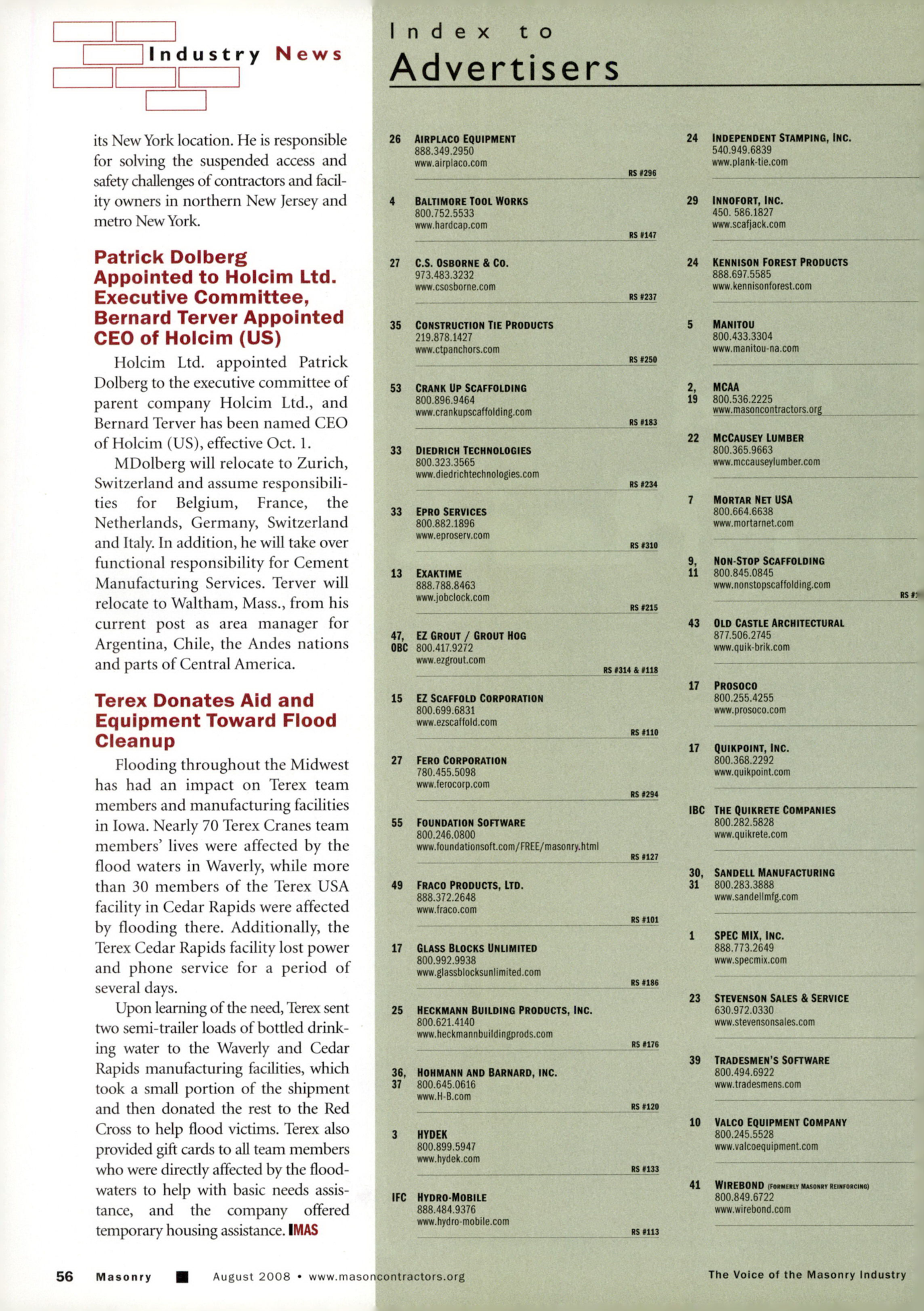 Masonry Magazine August 2008 Page. 58