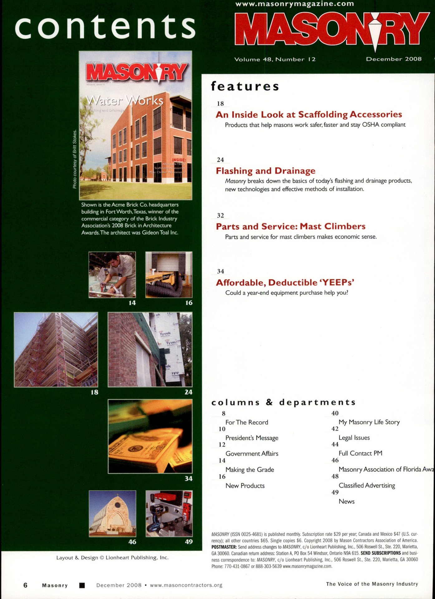 Masonry Magazine December 2008 Page. 8