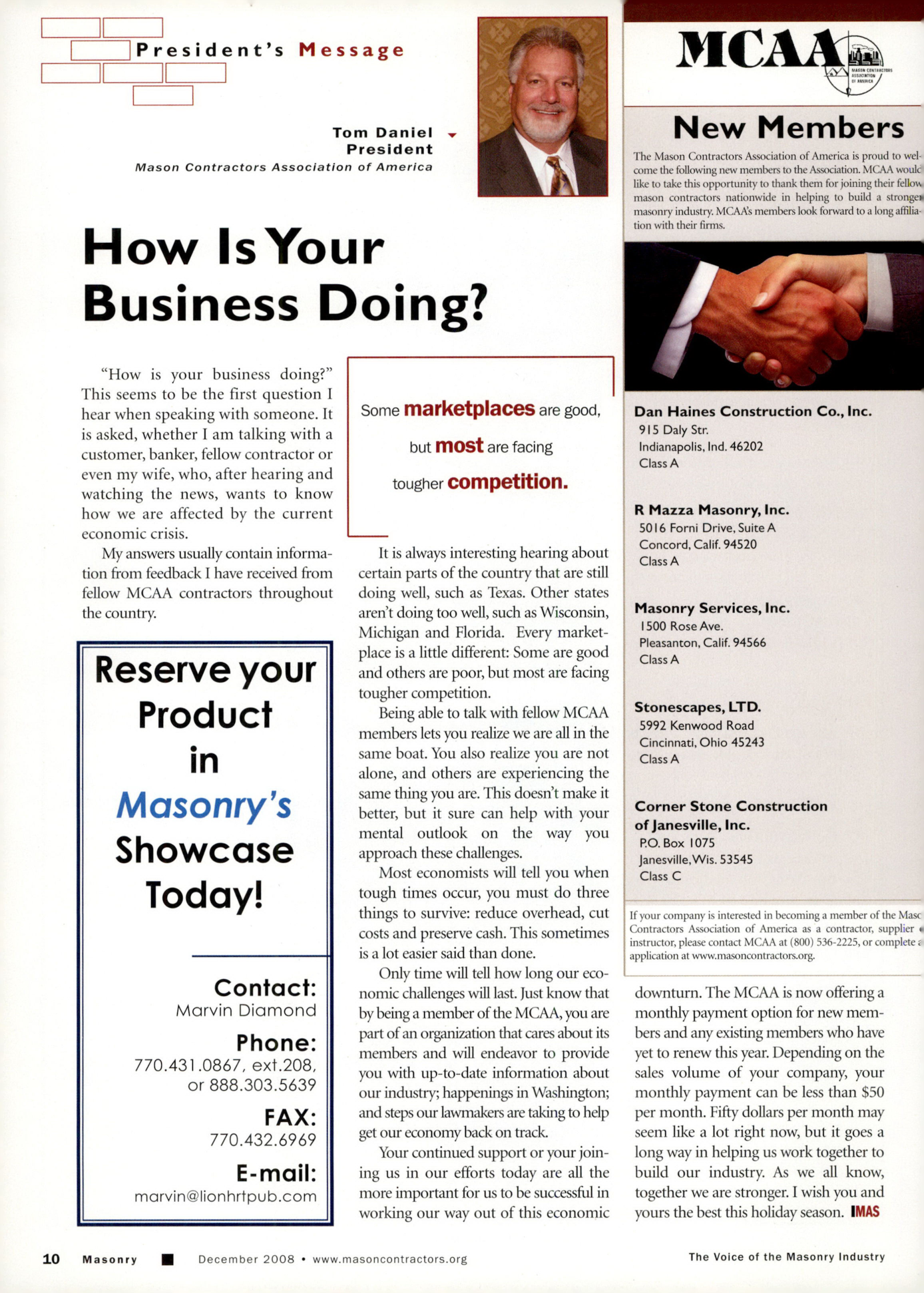 Masonry Magazine December 2008 Page. 12