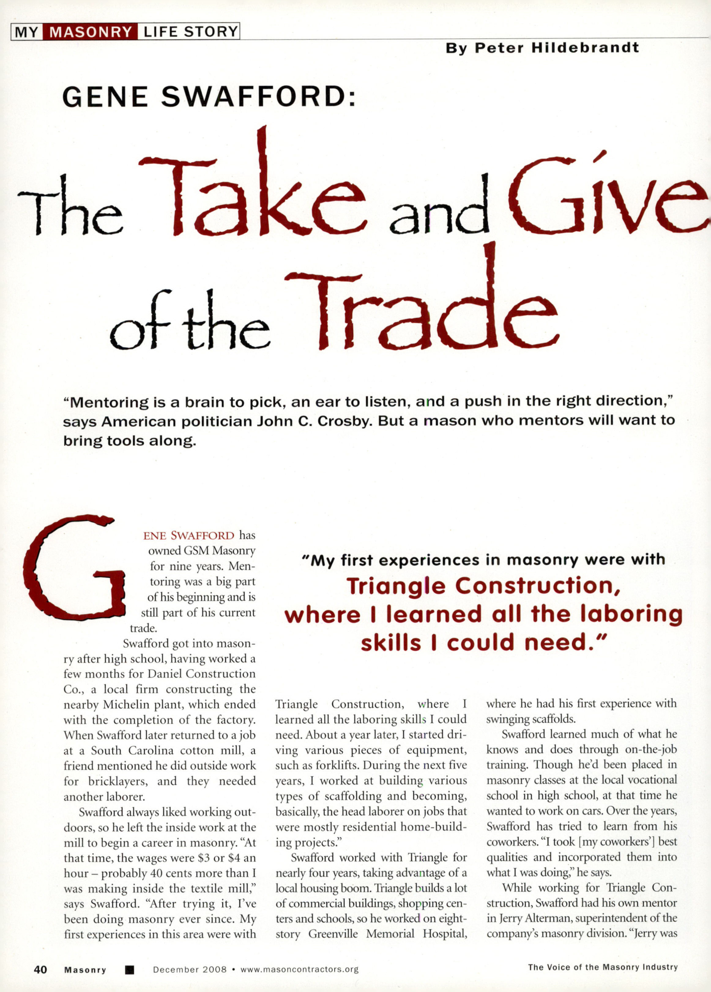 Masonry Magazine December 2008 Page. 42