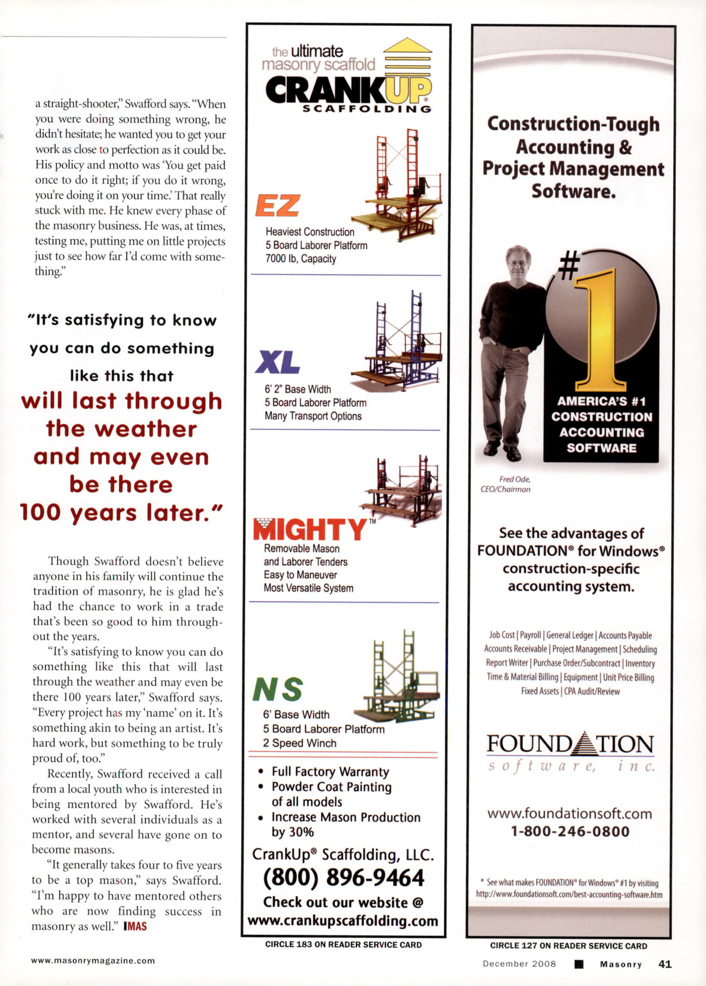 Masonry Magazine December 2008 Page. 43